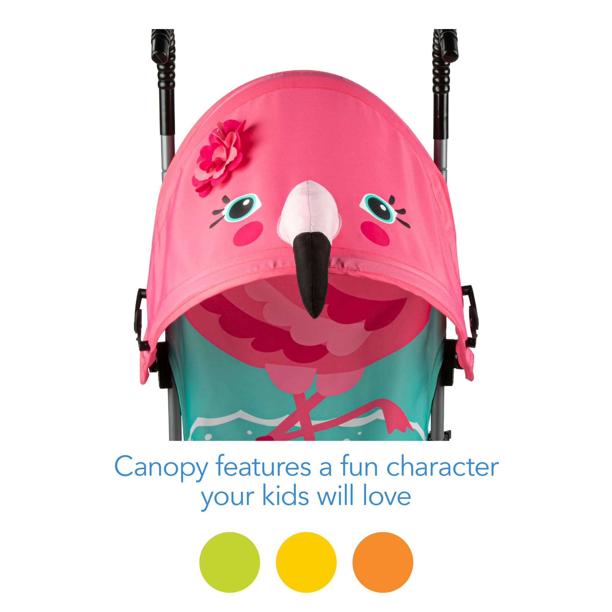 Cosco Cosco Character Umbrella Stroller, Easy to Store Anywhere with its Compact Umbrella fold, Pink Flamingo