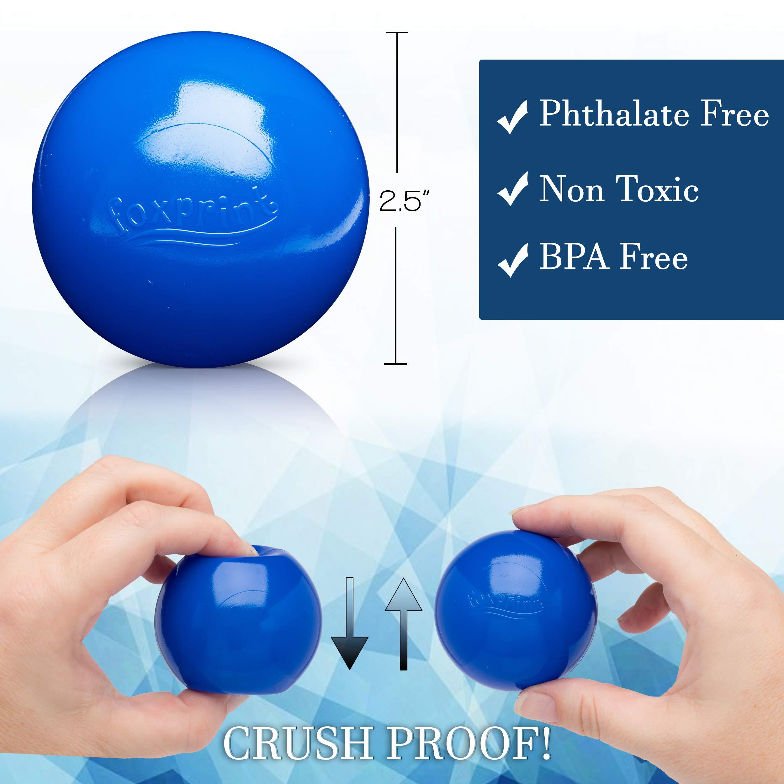 FoxPrint FoxPrint balls-88 Soft Plastic Kids Play Balls Non Toxic, 100 Phthalate & Bpa Free - Crush Proof & No Sharp Edges; Ideal for Baby or Toddler Ball Pit, Kiddie Pool, Indoor Playpen & Parties, 100 Balls