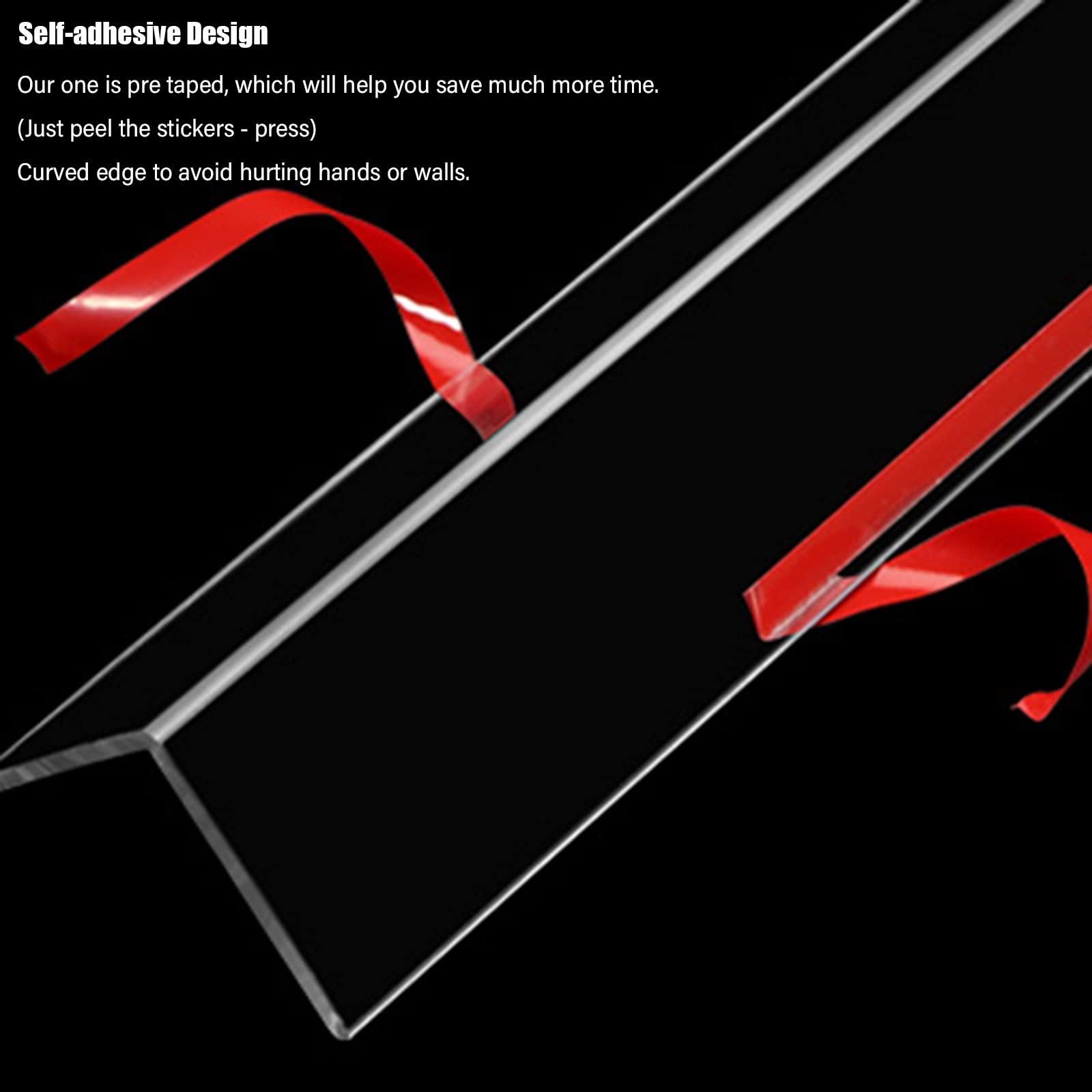 LSMKKA Clear Corner Wall Protector Clear, Peel and Stick Wall Corner Guard Edge Protector to Protect Wallpaper Drywall Tears Dog Chewing Walls, L Shape Angle Shield Bumper Trim (Color : Width 30mm, Size :