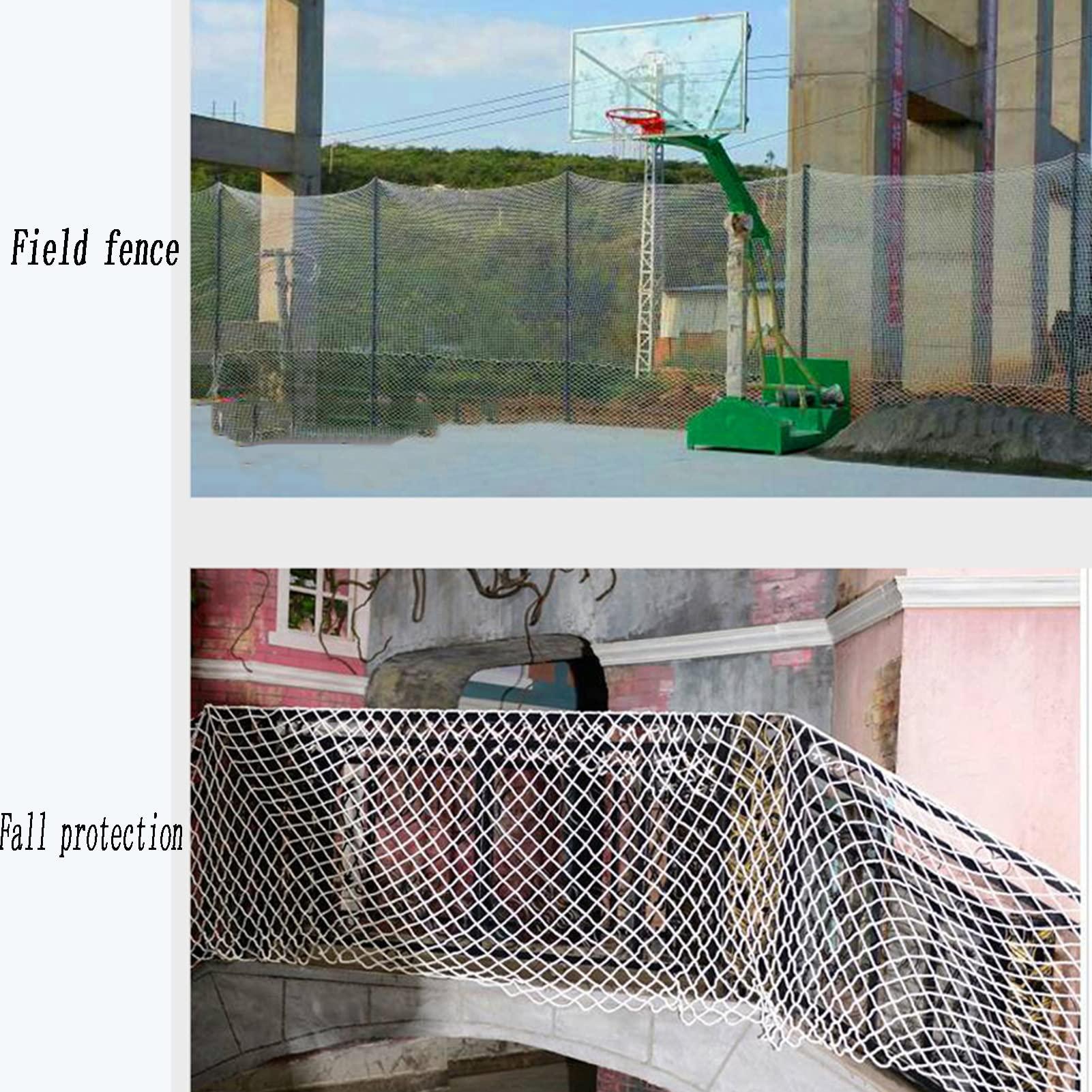 KFGDFD KFGDFD Nylon Rope Safety Net Construction Protection Fall Prevention Net High-Strength Polyester White Horizontal Pocket Net Flame Retardant Nylon White Net Color : 5cm mesh, Size : 2x5m(7x16ft)