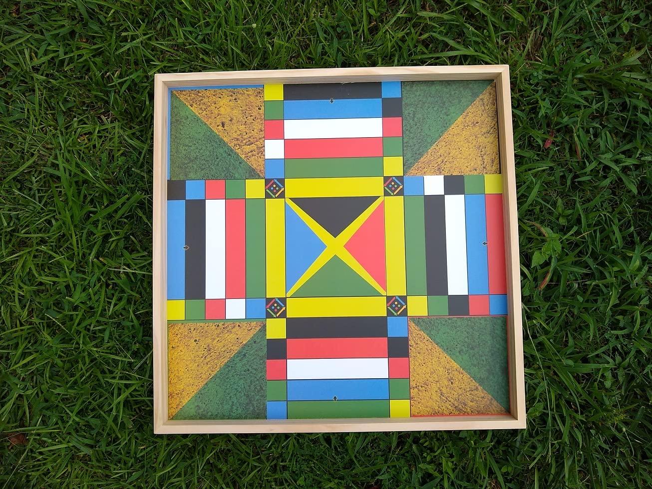 JAMAICANLUDO Jamaican Ludo Flag Edition (Ludi/Ludy/Loodi) | 24in x 24in Board Game | Family Game Night Activity | Fun Easy Multi-Player Entertainment