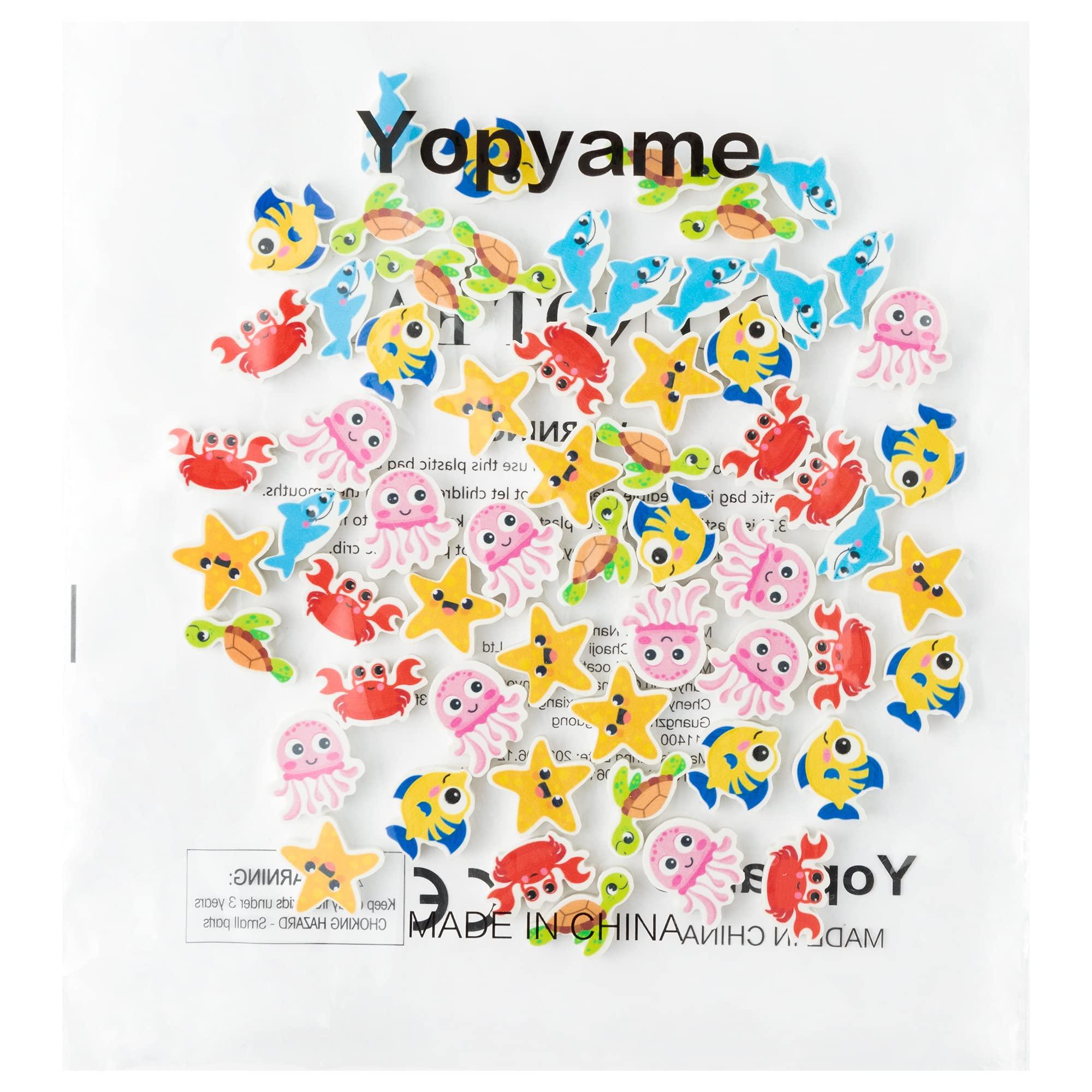 Yopyame Yopyame 60Pcs Ocean Animals Mini Erasers for Kids Bulk Assorted Novetly Sea Animals Pencil Erasers Cute Puzzle Eraser Desk Pet School Classrrom Prize Student Homework Rewards Gift Filling Party Favors