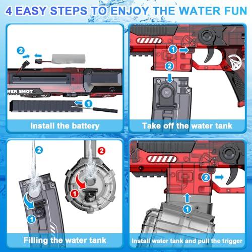 XINGYING XingYing Electric Water Guns for Adults Kids, Full Auto Water Pistol with up to 26 Ft Long Range, Strongest Water Blaster IP67 Waterproof, Squirt Gun for Kids Ages 8-12 Outdoor Beach Party