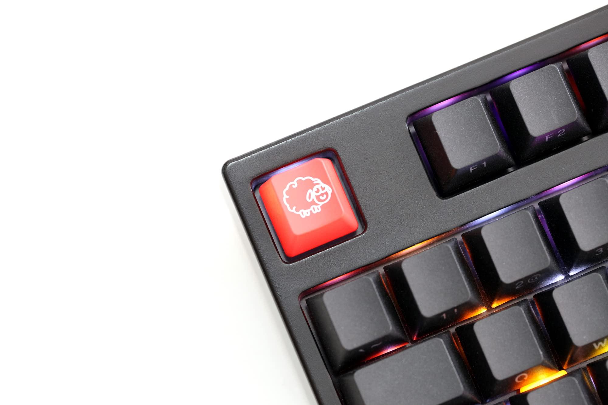 KPREPUBLIC KPREPUBLIC Novelty Shine Through Keycaps ABS Etched Back lit Black red r1 ESC The Cute Sheep Sheep Sheep (Black ESC Sheep A x1)