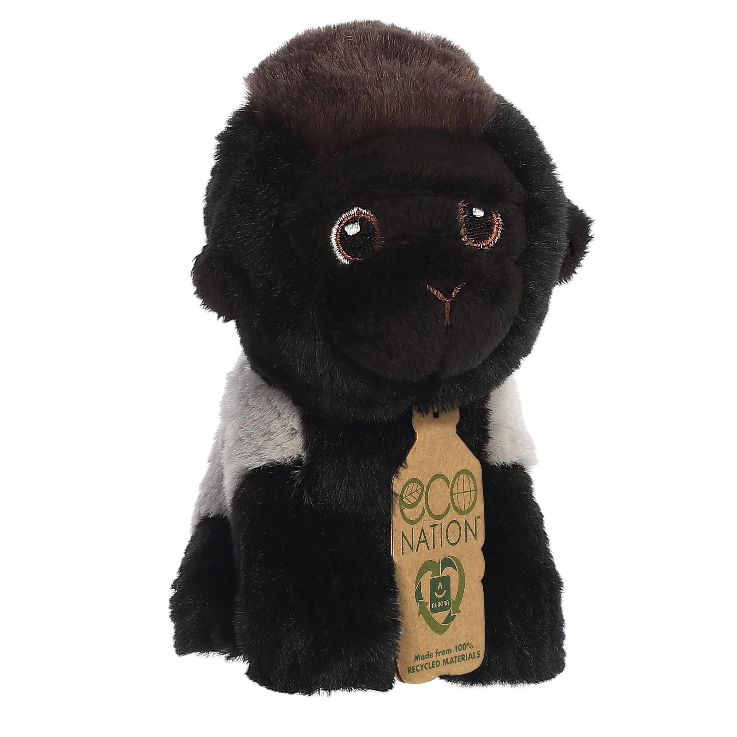 Aurora Aurora Eco-Friendly Eco Nation Gorilla Stuffed Animal - Environmental Consciousness - Recycled Materials - Black 5 Inches