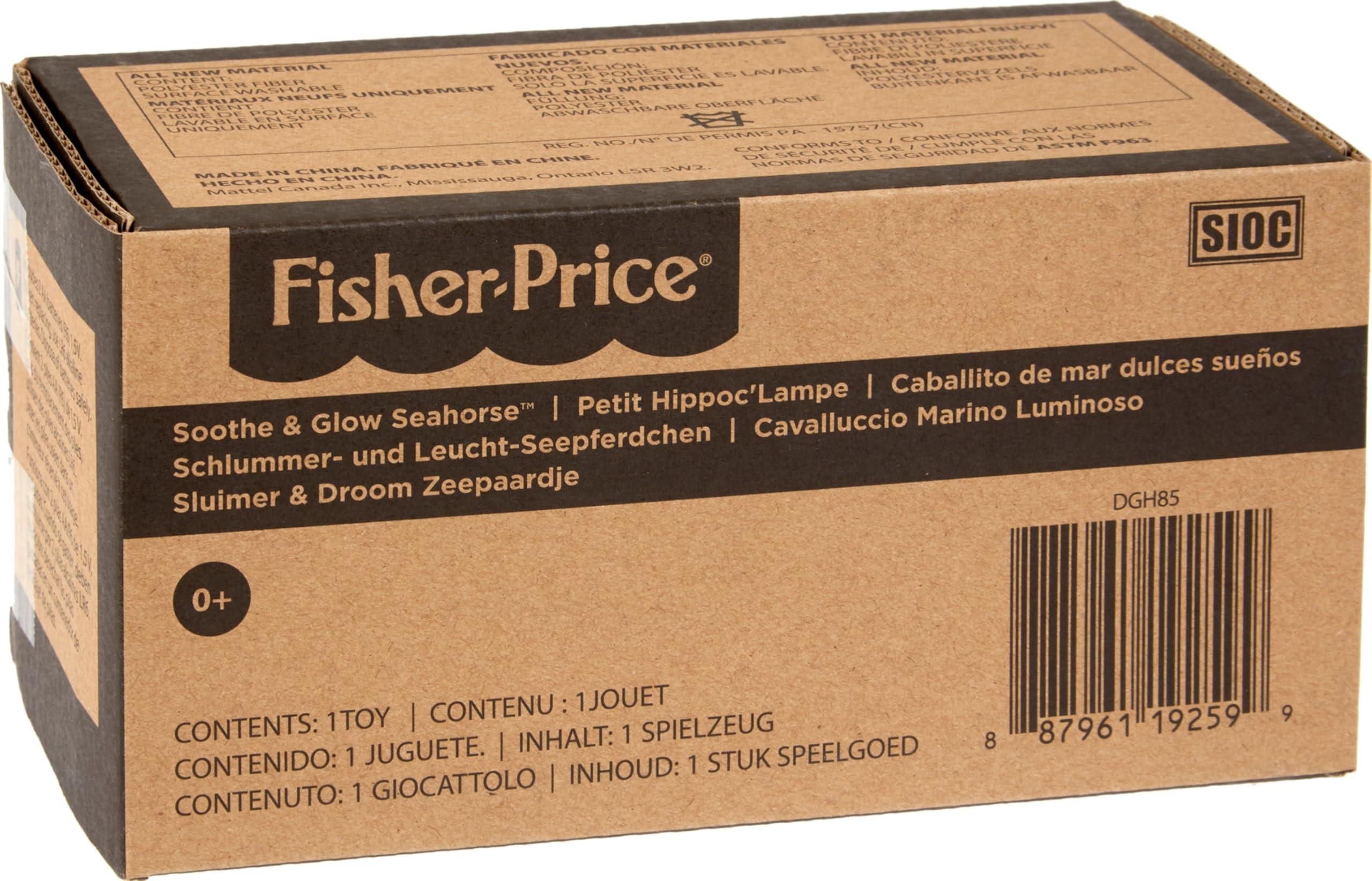 Fisher-Price Fisher-Price Musical Baby Toy, Soothe & Glow Seahorse, Plush Sound Machine With Lights & Volume Control For Newborns, Pink