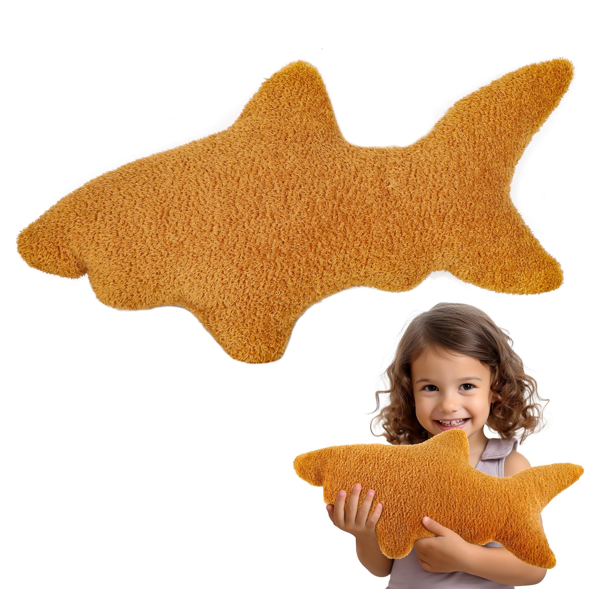 NEWYANG NEWYANG Shark Chicken Nugget Plush, 23 Inch Stuffed Shark Animal Plush Toy, Super Soft Chicken Nuggets Pillow for Boys and Girls Room Decoration (Shark)