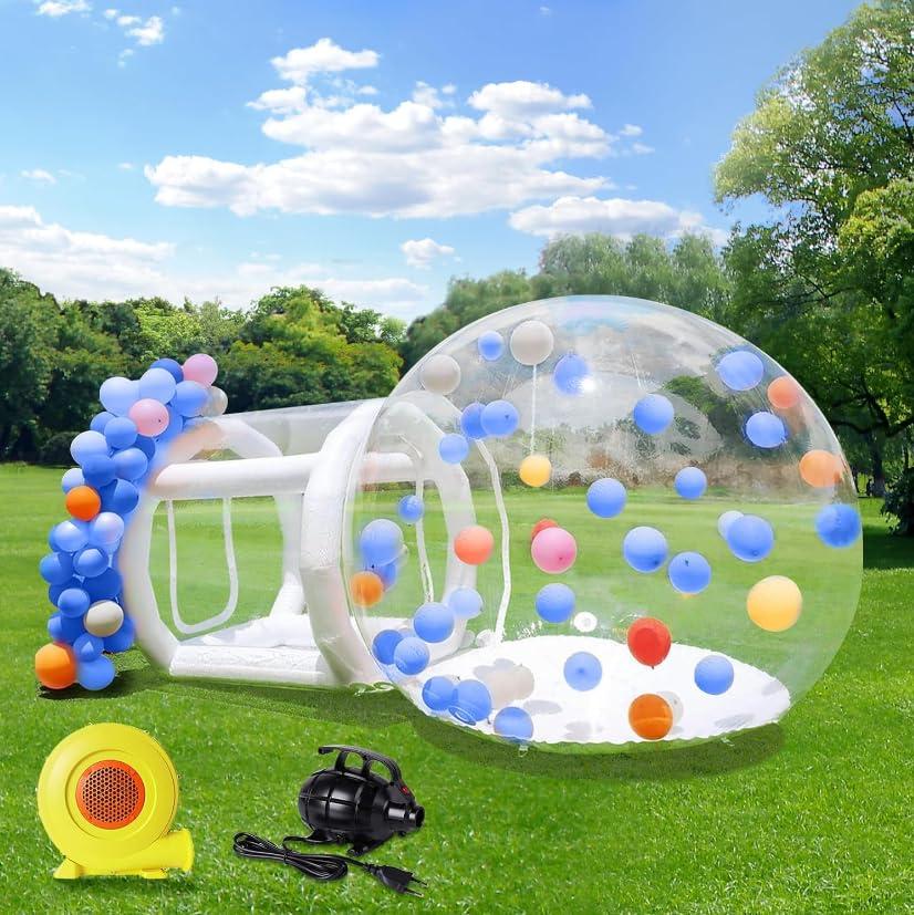 EJIA Inflatable Bubble House for Kids, Clear Inflatable Bubble Dome Tent with 680W Blower & Pump,Transparent PVC Bubble House for Commercial Outdoor Backyard Garden