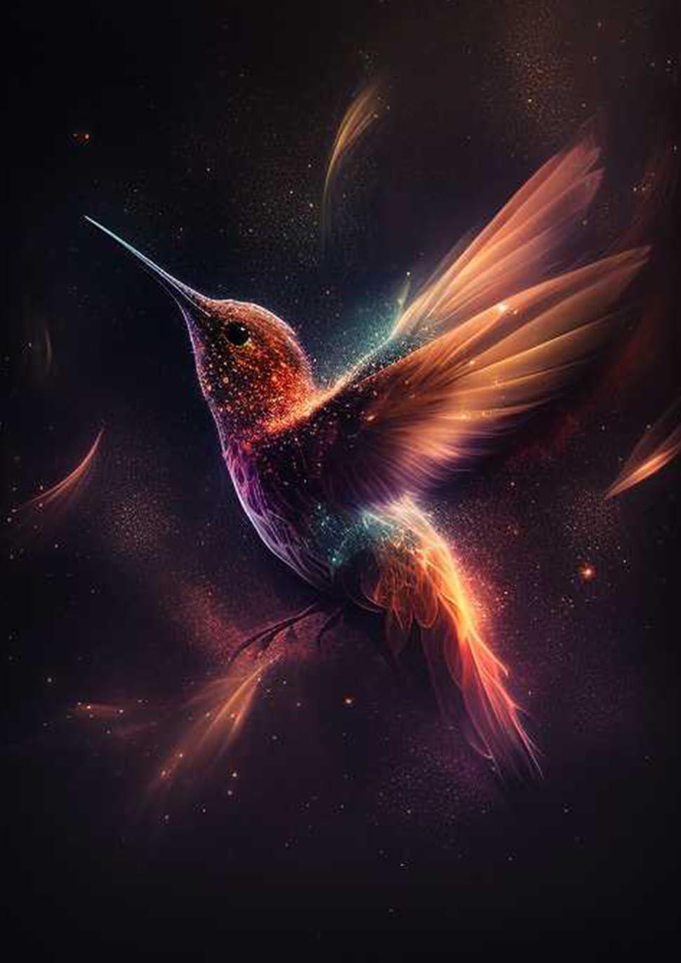 Directo Animal Jigsaw Puzzles, Starry Night Hummingbird Animal Themed Puzzles for Adults - 1000 Pieces Jigsaw Puzzles, Educational Games Gift for Elders Family and Friends 20 * 28.8 inch
