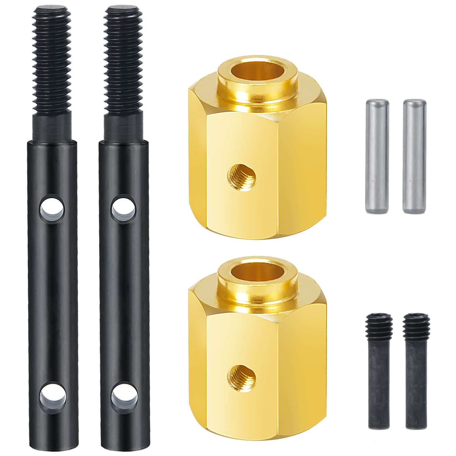 MORLORDY MORLORDY RC Portal Drive Stub Axle 13mm Extension Brass Hex Adaptor Set for 1/10 Scale RC Crawler Car SCX10 III AXI03007 JLU AXI030068 Gladiator AXI03027 Base Camp Upgrades