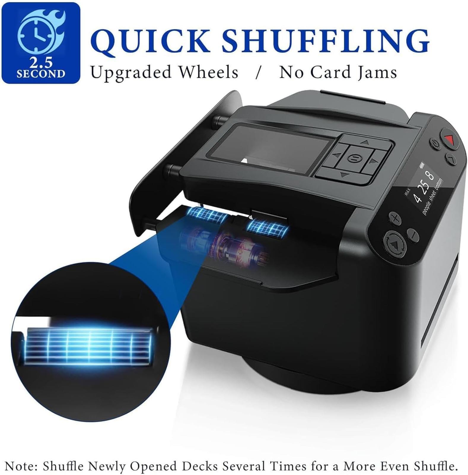 NIBHZ NIBHZ Automatic Card Shuffler Dealer Machine, 360 Rotating Card Dealer with 4 Wireless Dealer Buttons, Rechargeable Card Dealer Machine for UNO, Blackjack,Black