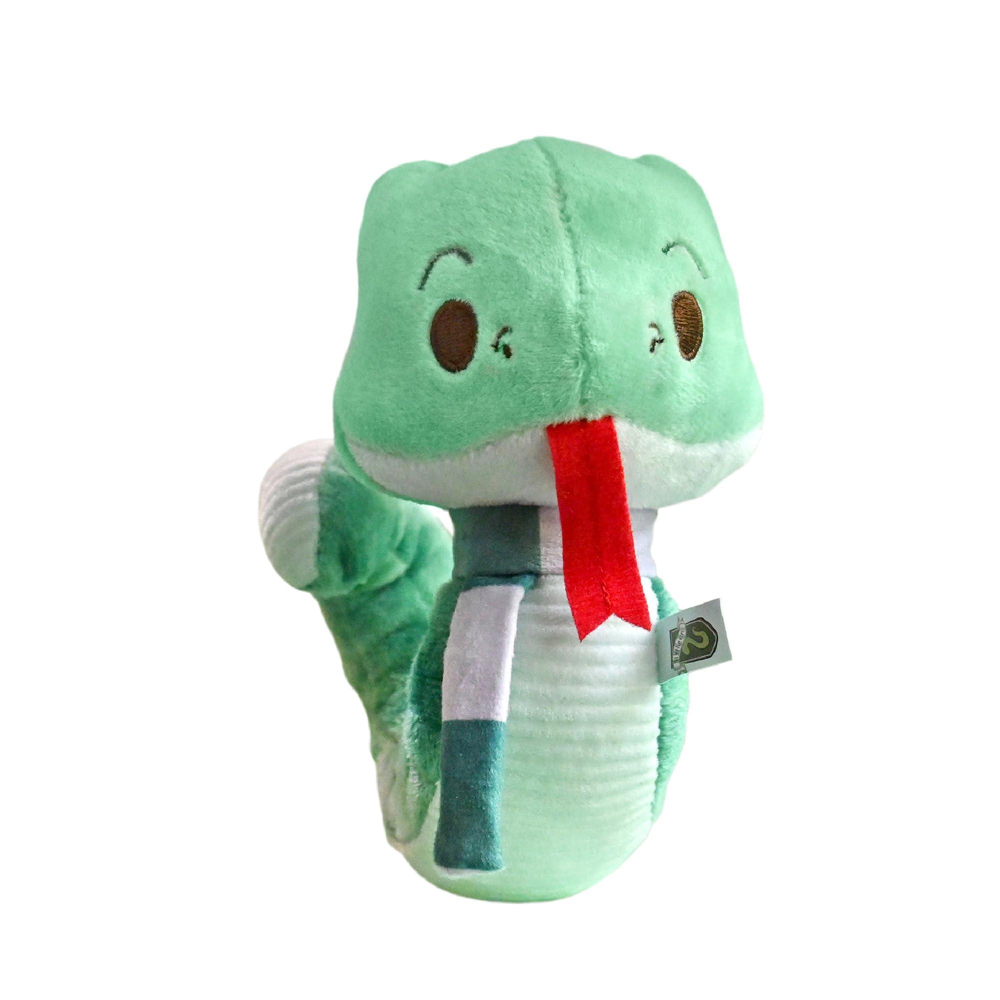 KIDS PREFERRED KIDS PREFERRED Harry Potter Slytherin Green Snake Plush Stuffed Animal with Embroidered Details and Green Stripped Scarf Hogwarts House Collectible for Babies, Toddlers, and Kids 6 Inches