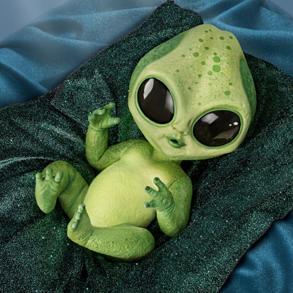 The Ashton-Drake Galleries Lumina Hand-Painted Alien Baby Doll Featuring Glow-in-The Dark Vinyl Skin