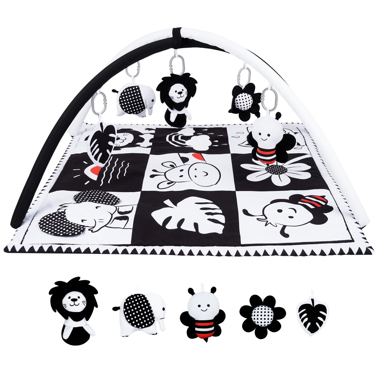 Lovvie & Joy Lovvie & Joy Baby Play Activity Gym Tummy Time Mat for Infant,Baby Gyms & Playmats for Babies 0 to 3 6 9 12 Months with 5 Toys for Early Sensory Exploration and Motor Skill Development