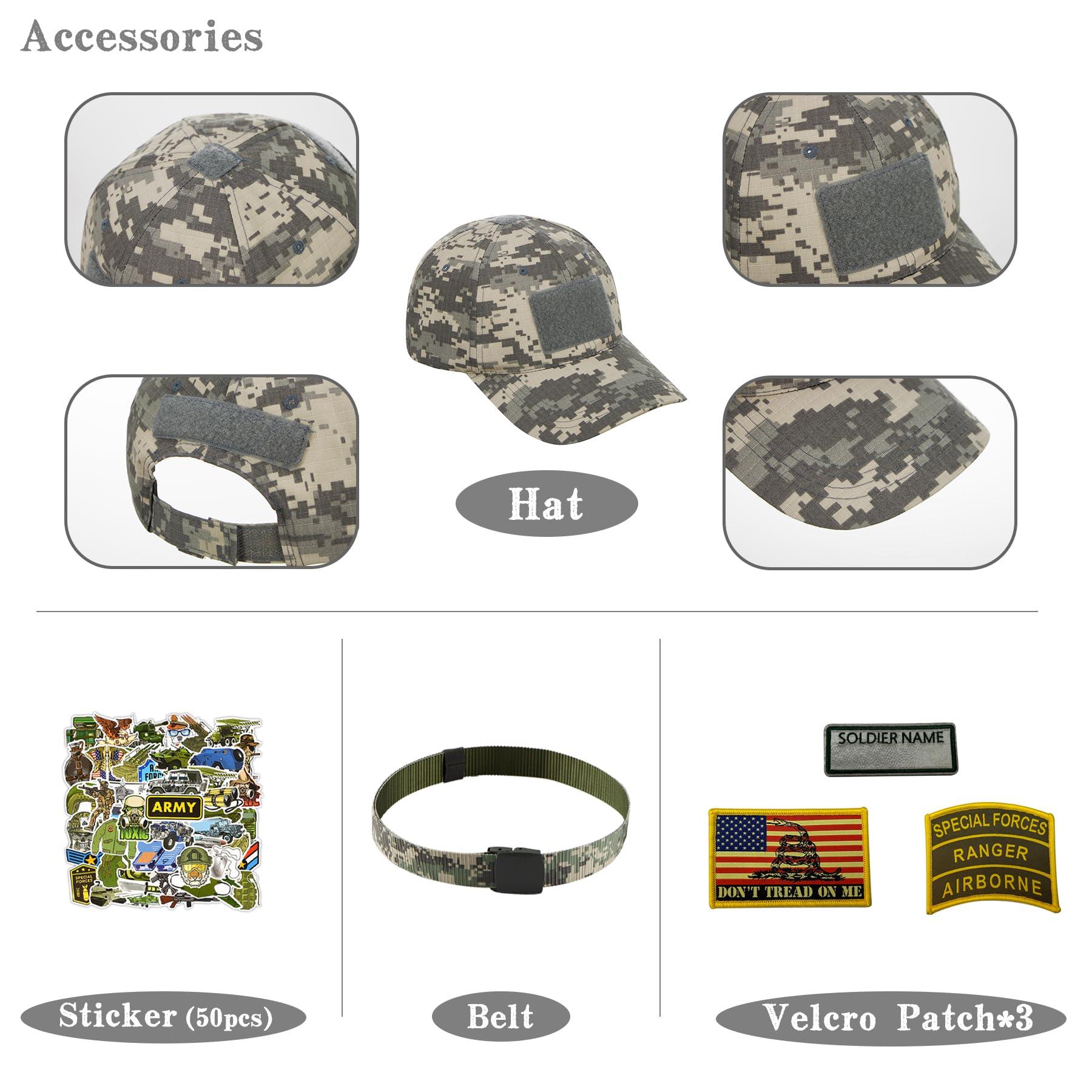 Kosgraiy Kosgraiy Kid Army Costume,Kid Deluxe Soldier Costume,Military Costume Boy and Girl,Army Camouflage Uniform for Kid,L/8-10Years