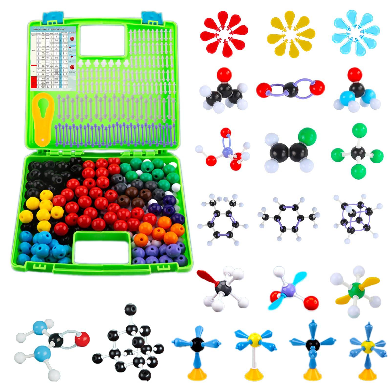 EXBEPE EXBEPE Comprehensive Chemistry Molecular Model Kit 406pc Organic and Inorganic STEM Set,Middle,High School,and College Supplies, Educational Science Set Learning Structure and Reactions Student Gifts