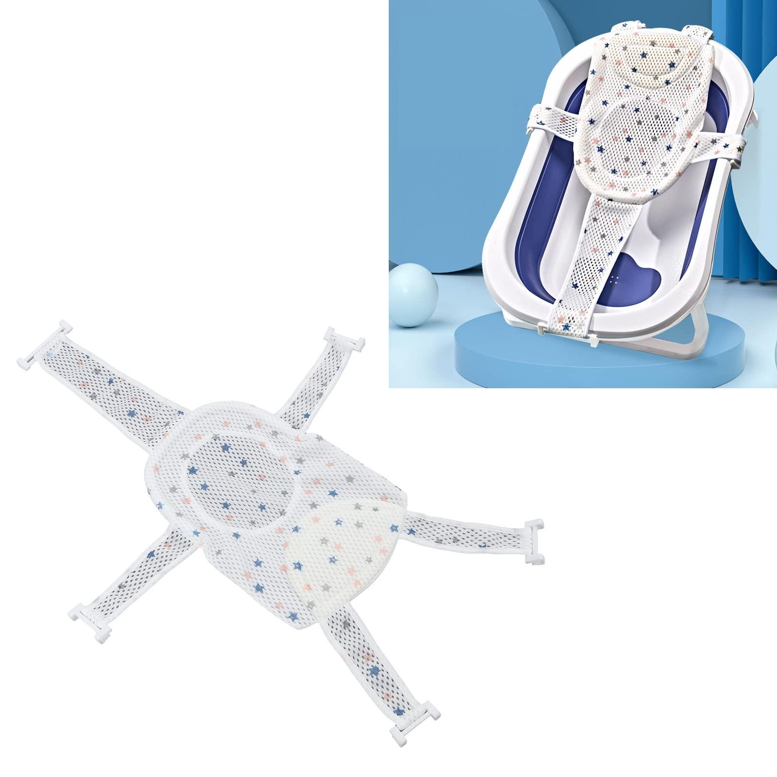 ToysCentral Basics Baby Bath Seat Support Net,Adjustable Quick Drying Infant Bathtub Sling Shower Mesh Bath Seats for Newborns Bathing (Star)