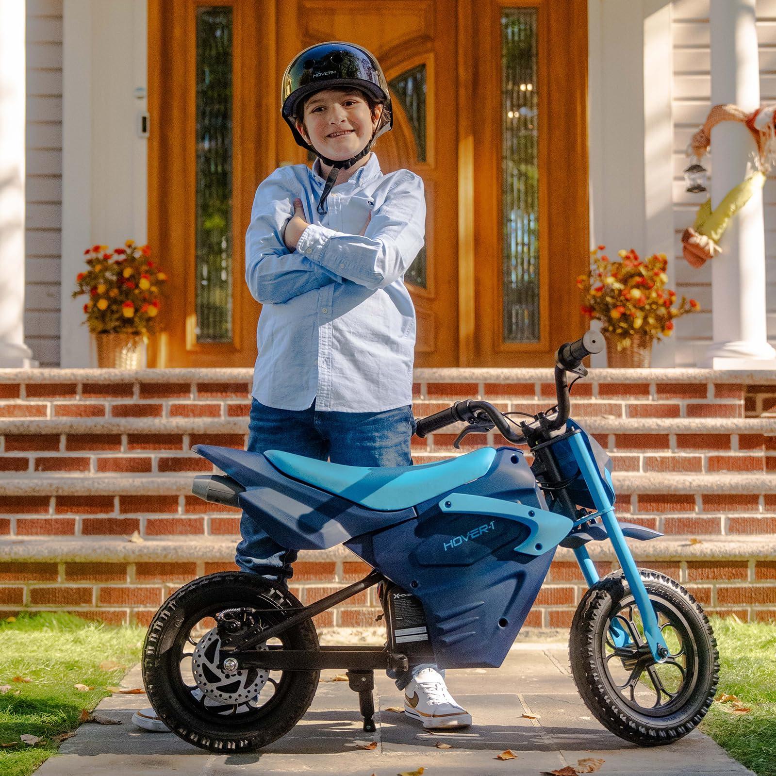 Hover-1 Hover-1 My First Dirt Bike for Kids - 300W Motor, 9MPH Max Speed, 9 Mile Range, 12 Off-Road Tires, 120LB Max Weight, Twist Grip Throttle & Rear Disc Brake Electric Dirt Bike for Kids Ages 5+ Years