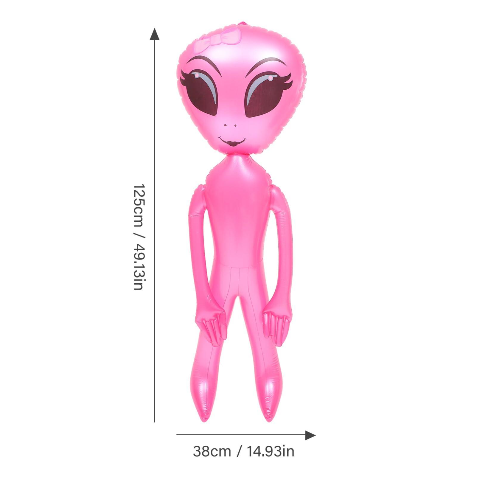 Ciieeo Ciieeo Inflatable Alien Birthday Party Inflatable Toy Pool Balloon Plaything Green Purple Alien Balloons Alien Blow up Green Balloons Tumblers Toys Pvc Cartoon Child Decorations Pink