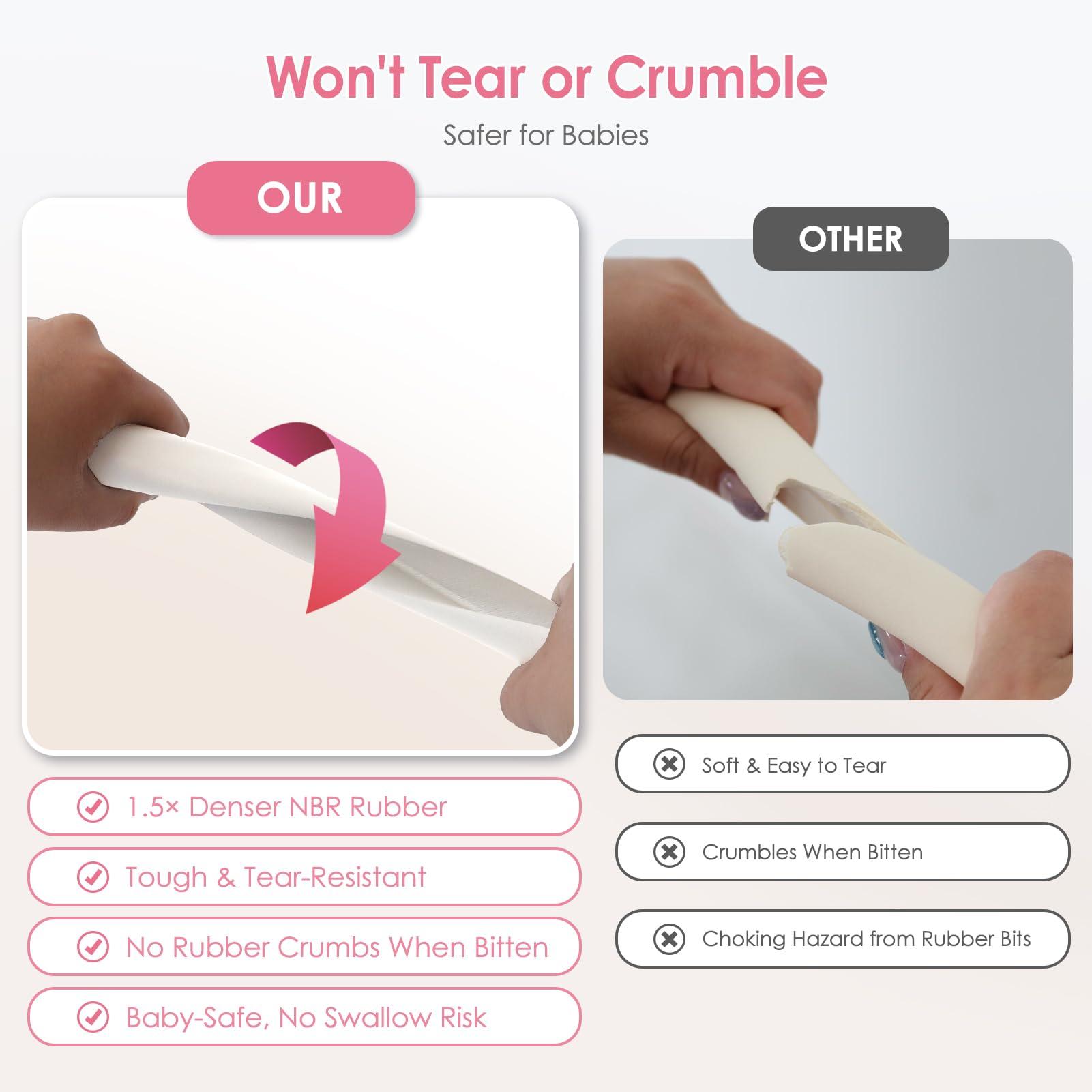 kert Baby Proof Corners and Edges, (Large 16.5FT Edge +8 Corners) Baby Proofing Corner Guards, Soft Rubber Foam Edge Protector, Furniture Tables Bumper Guard for Baby Safety, White