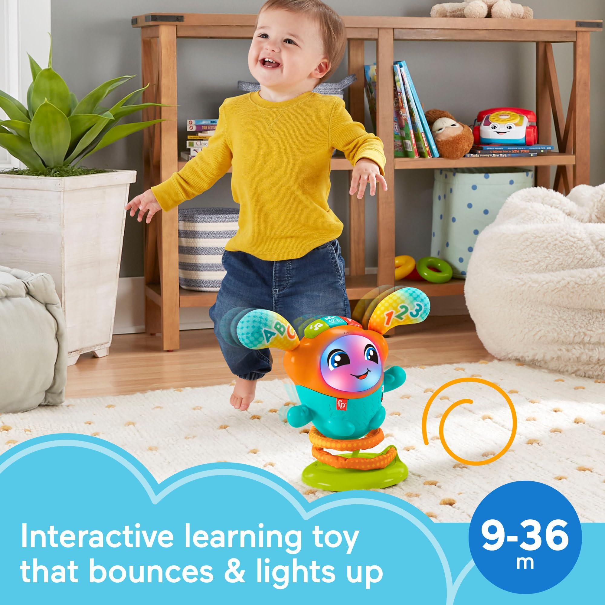 Fisher-Price Fisher-Price Baby & Toddler Learning Toy DJ Bouncin Beats with Music Lights & Bouncing Action for Ages 6+ Months