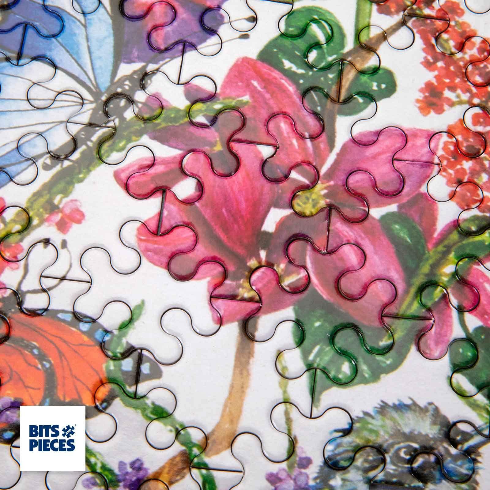 Bits and Pieces Bits and Pieces - 280 Piece Jigsaw Puzzle for Adults - 18\" x 24\" - \'Butterfly and Clematis Forest\' - 280 pc Large Piece Colorful Flowers Unique Puzzle Challenging Tessellation Jigsaw by Charlsie Kelly