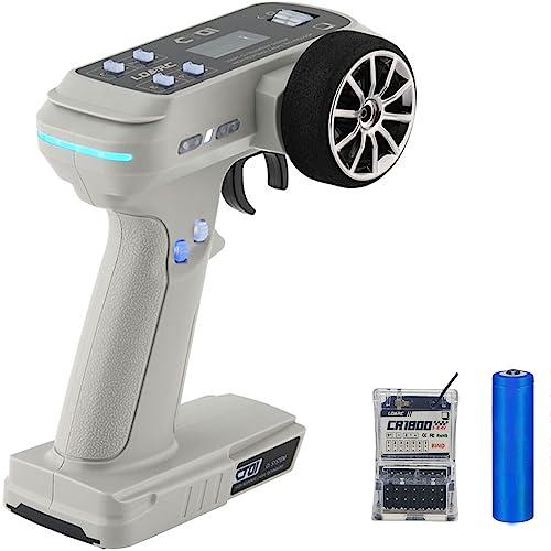 ZKSJ ZKSJ LDARC 8-Channel CT01 Remote Control Radio Transmitter and Receiver 2.4Ghz 400-Meter Signal Range Equipped with LCD Display Suitable for RC Cars/Truck/Crawler/Boats/Airplanes(Grey)