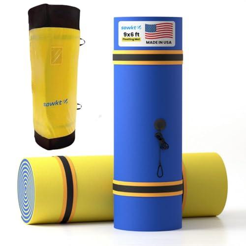 SOWKT Premium Made in USA Lily Pad Floating Mat for Lakes and Pools (9x6 ft) - Great for The Lake, Pool, Boat or as a Floating Dock - Giant Lilly Pad for Adults and Kids Alike for Unlimited Water Fun