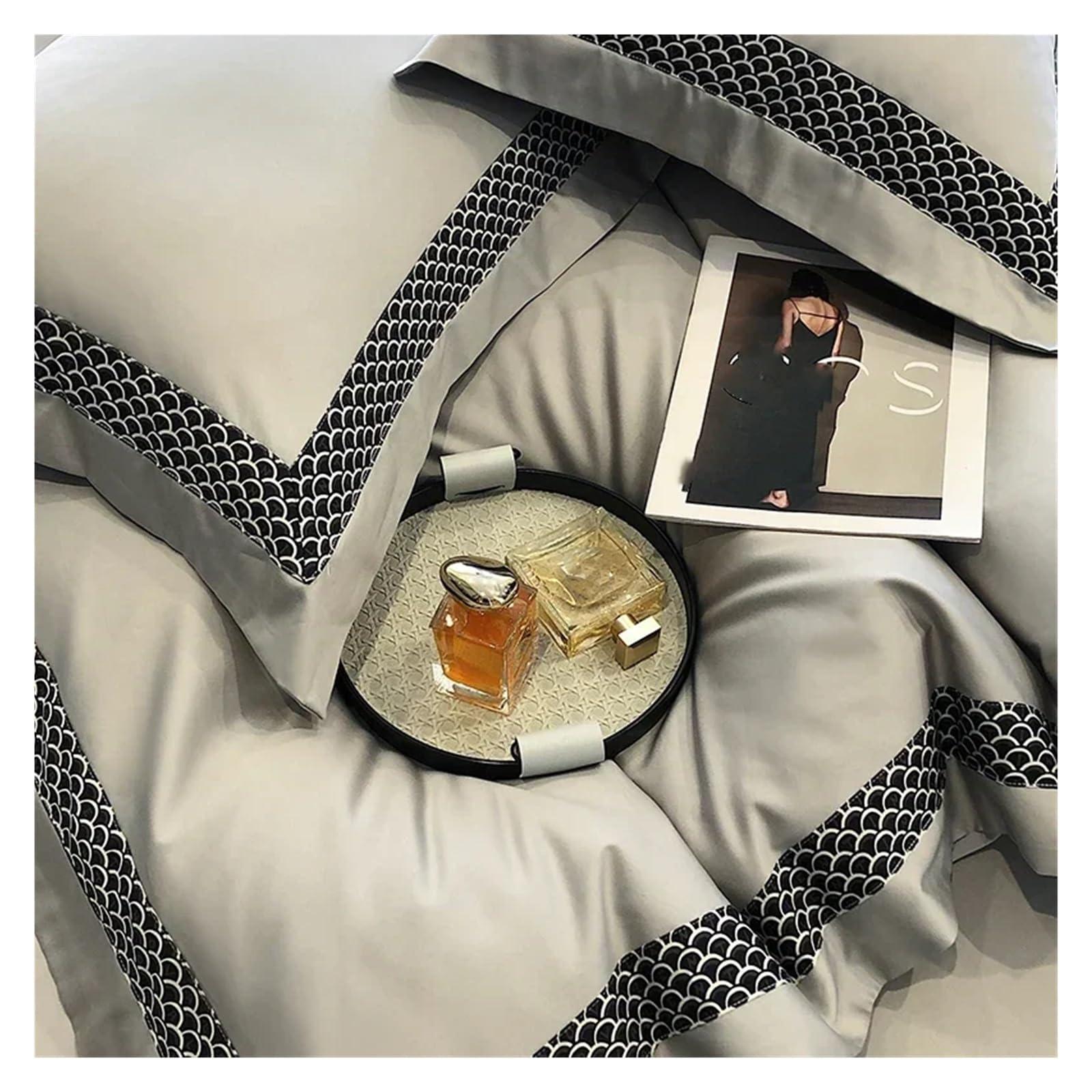 ADovz ADovz White 1000TC Egyptian Cotton Luxury Hotel Style 4Pcs Bedding Set Broad Side Embroidery Duvet Cover Set Pillowcases Bed Sheet Set,Bed Sheets