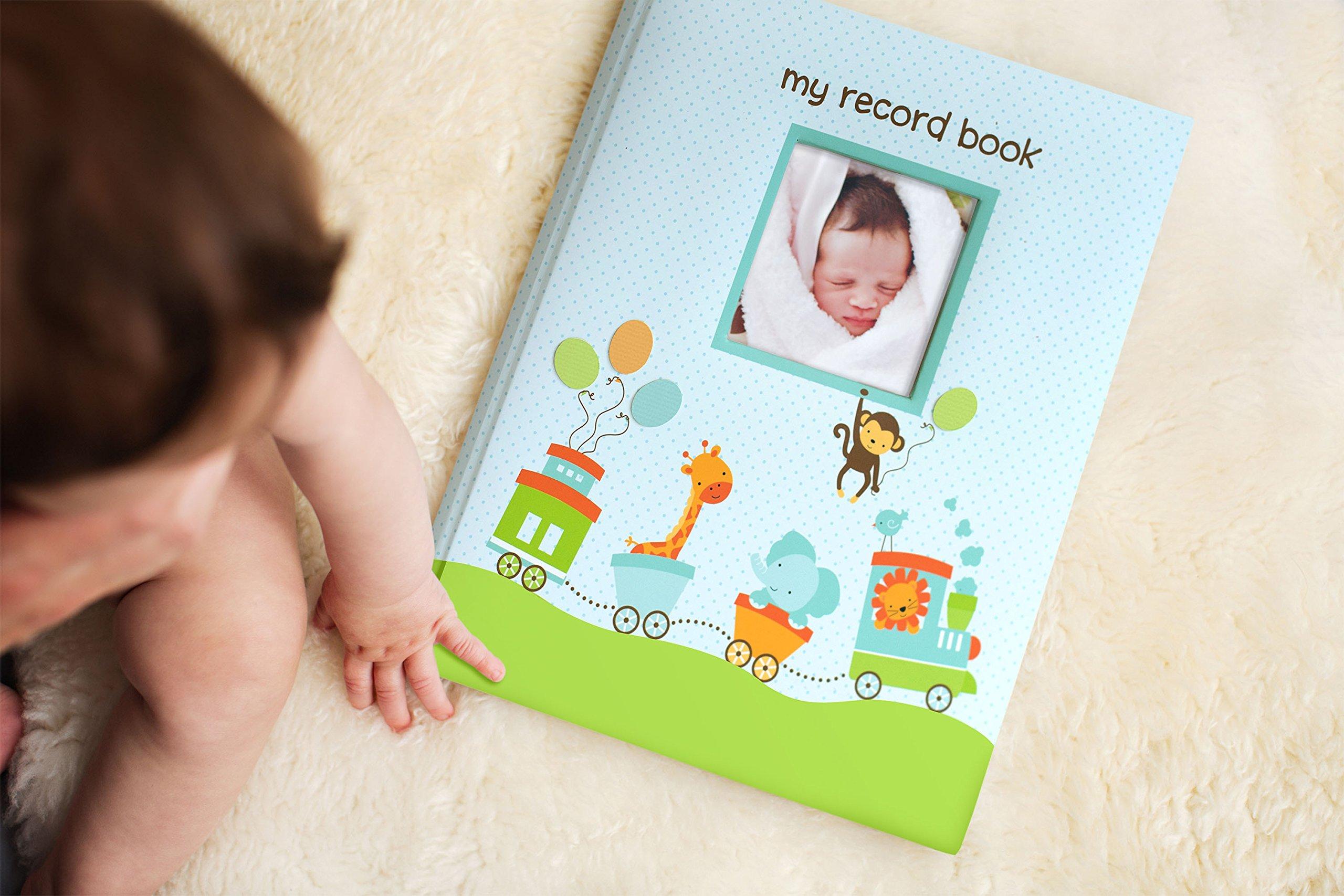 Lil Peach Lil Peach Safari Train Baby Memory Book Photo Journal, Babys First Year Babybook Keepsake, Gender-Neutral Baby Accessory