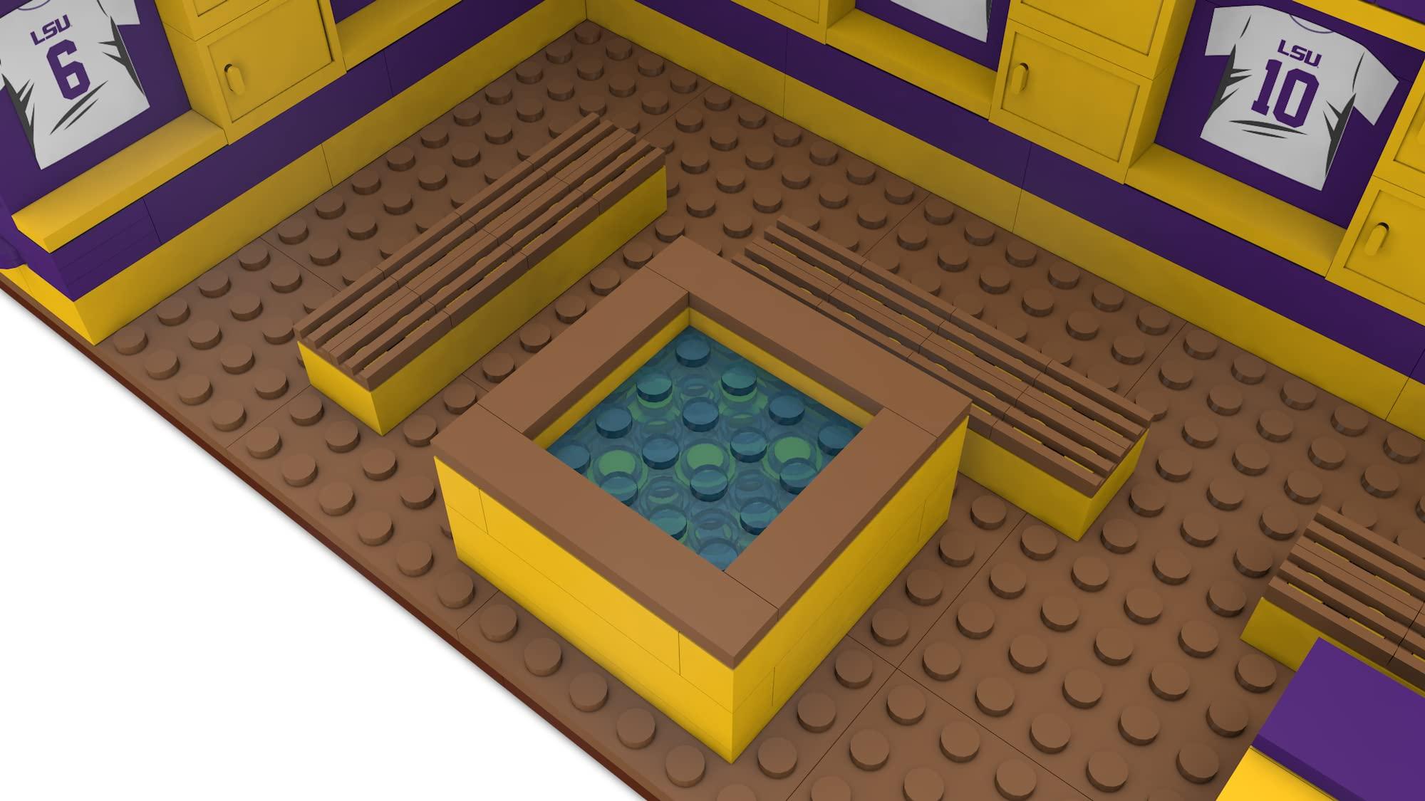 Pro-Lion Pro-Lion LSU Tigers Big Locker Room Building Kits - 437 Pieces & Printed Decal Graphics | 3D Bricks Puzzle | Fighting Tigers Football Gifts for Boys, Men & Kids Aged 5+ | Games for Creative Fans