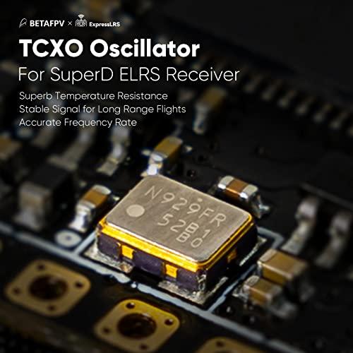 BETAFPV BETAFPV SuperD ExpressLRS 2.4GHz V3.0 Diversity Receiver with Two Antennas TXCO Tech Long Range Performance Support CRSF Protocol Compatible with FPV Drone Freestyle and Fixed-Wing Aircraft