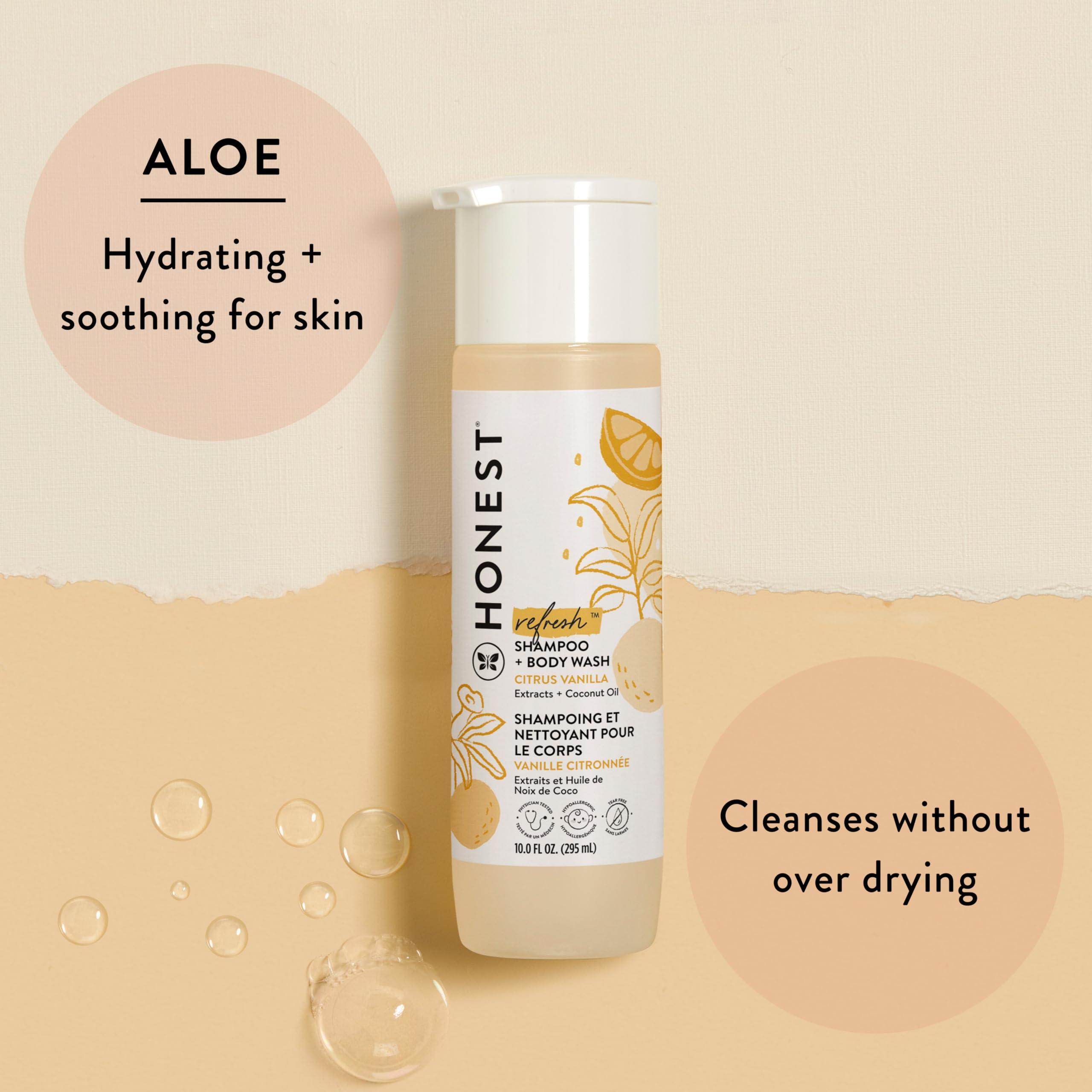 The Honest Company The Honest Company 2-in-1 Cleansing Shampoo + Body Wash | Gentle for Baby | Naturally Derived, Tear-free, Hypoallergenic | Citrus Vanilla Refresh, 18 fl oz