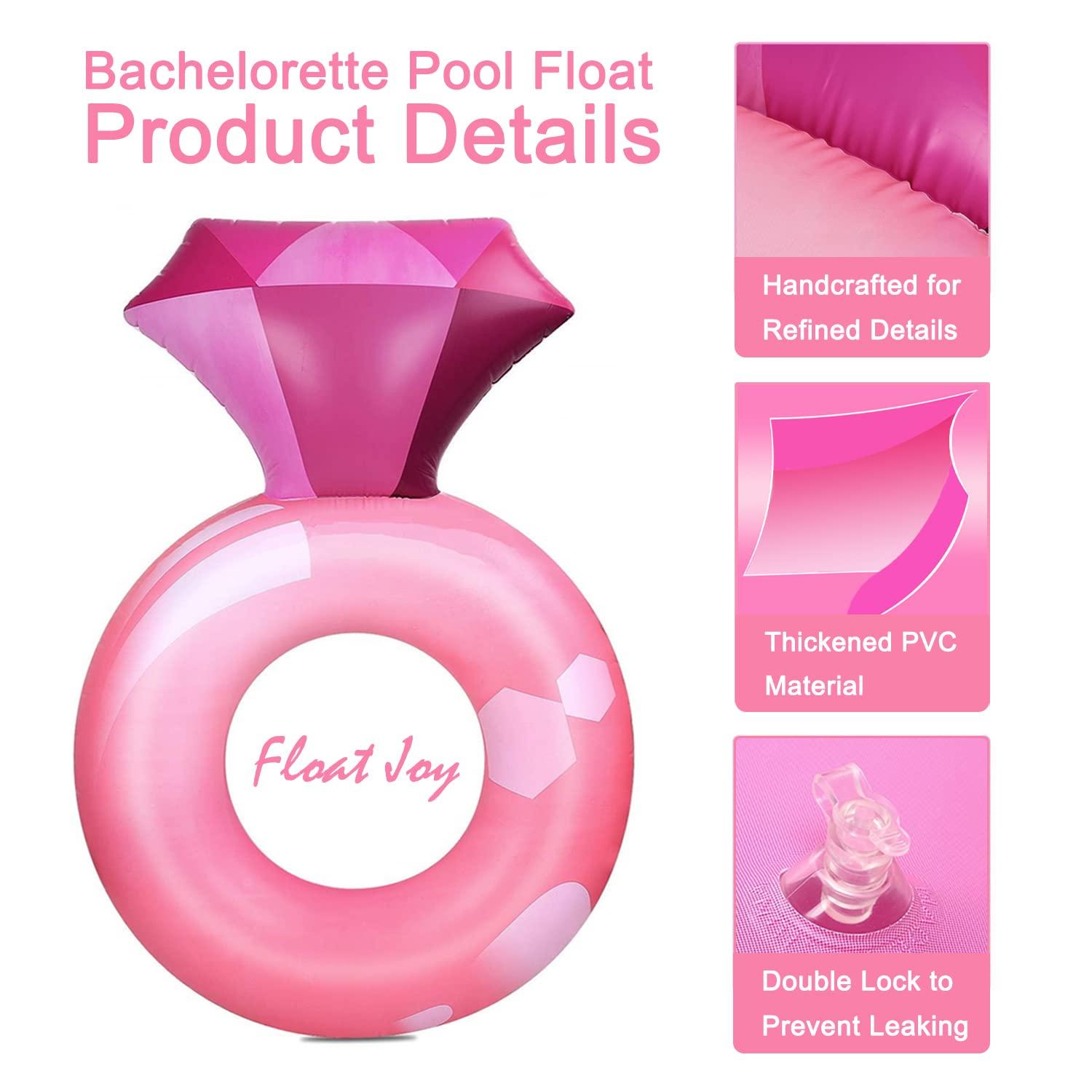Float Joy Float Joy Bachelorette Pool Floats for Adults Inflatable Diamond Ring Floatie Bachelorette Party Favors Bride Pink Pool Float for Engagement Wedding Bachelorette Pool Party