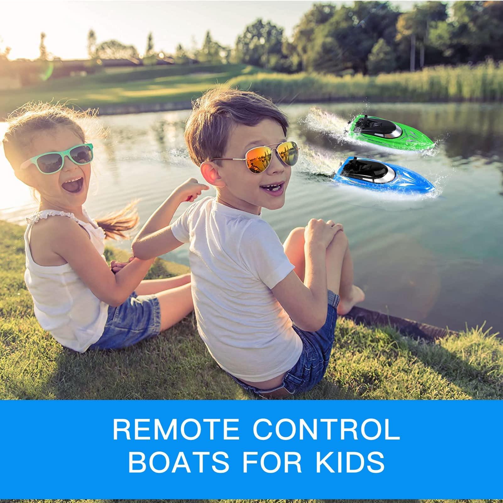 Geefia 2-Pack High-Speed RC Boats - Remote Control Boats for Kids and Adults - 10km/H 2.4G