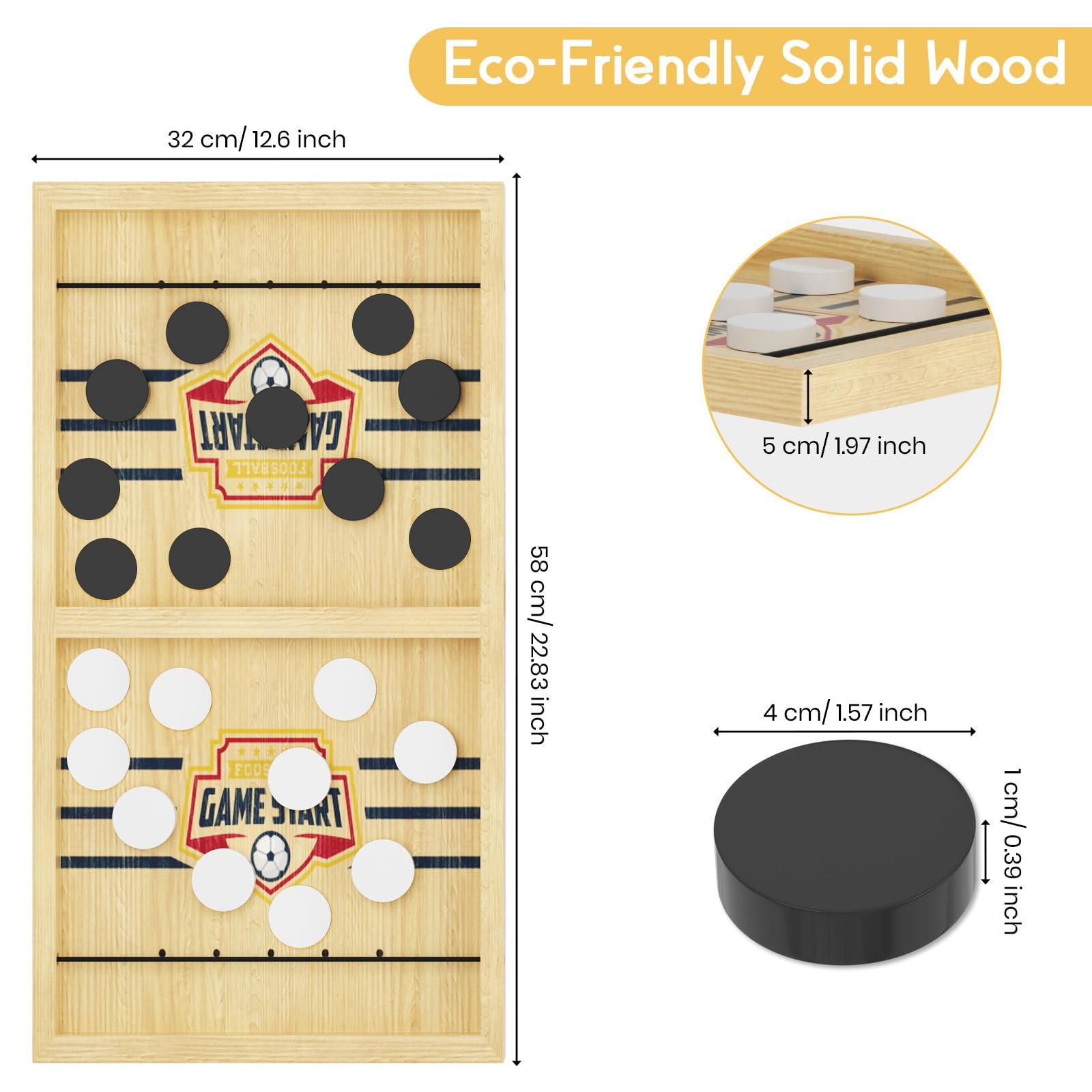 Hailey&Elijah Exciting Fast Sling Puck Game, Crash Bash Board Game, Table Top Hockey Game, Football Slingshot Game, Wooden Hockey Game, Rapid Sling Table Battle Speed String Puck Game