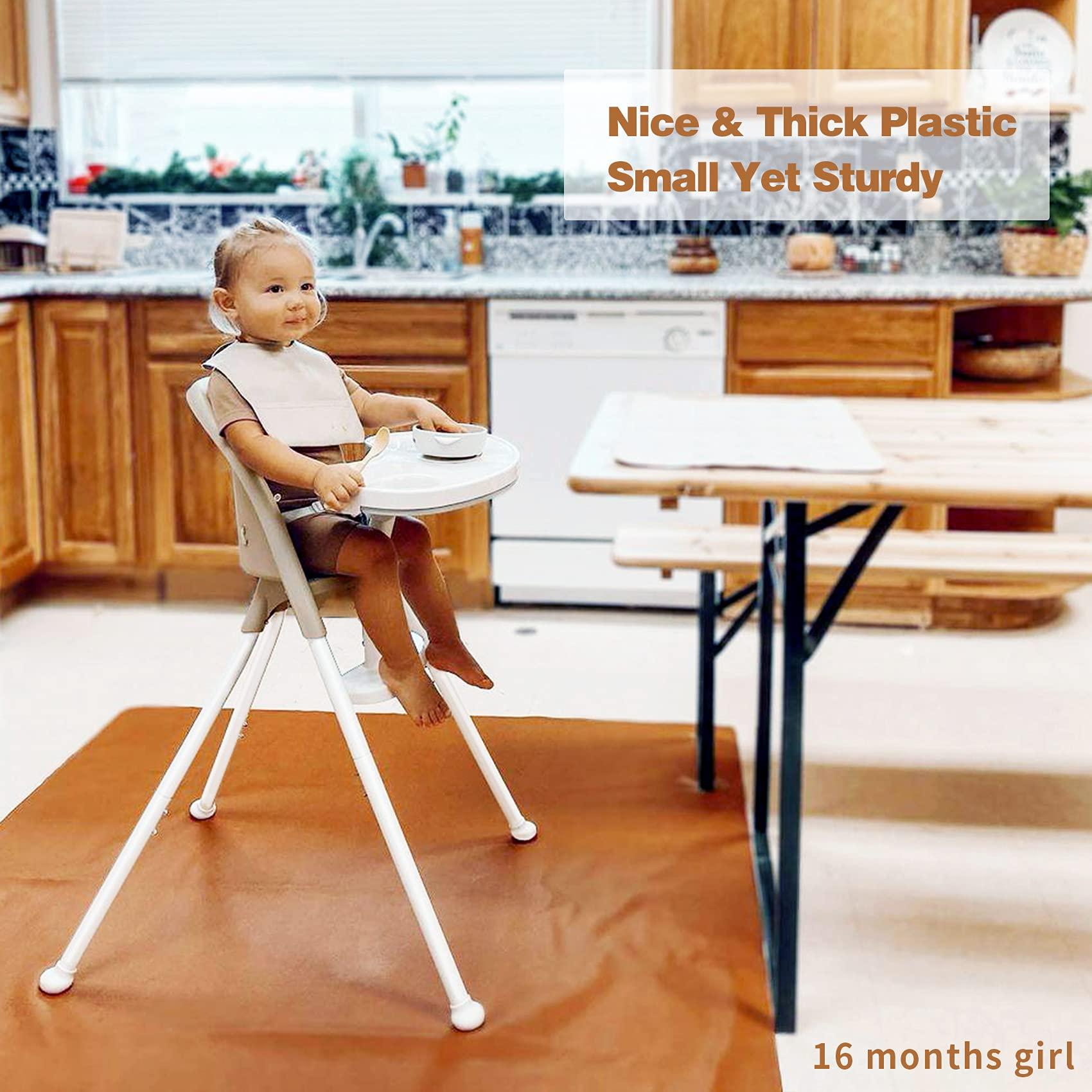 FUNNY SUPPLY FUNNY SUPPLY 3-in-1 Cute Folding High Chair, Perfect Modern Space Saving Highchair with Detachable Double Tray, 3-Point Harness, Cream Color
