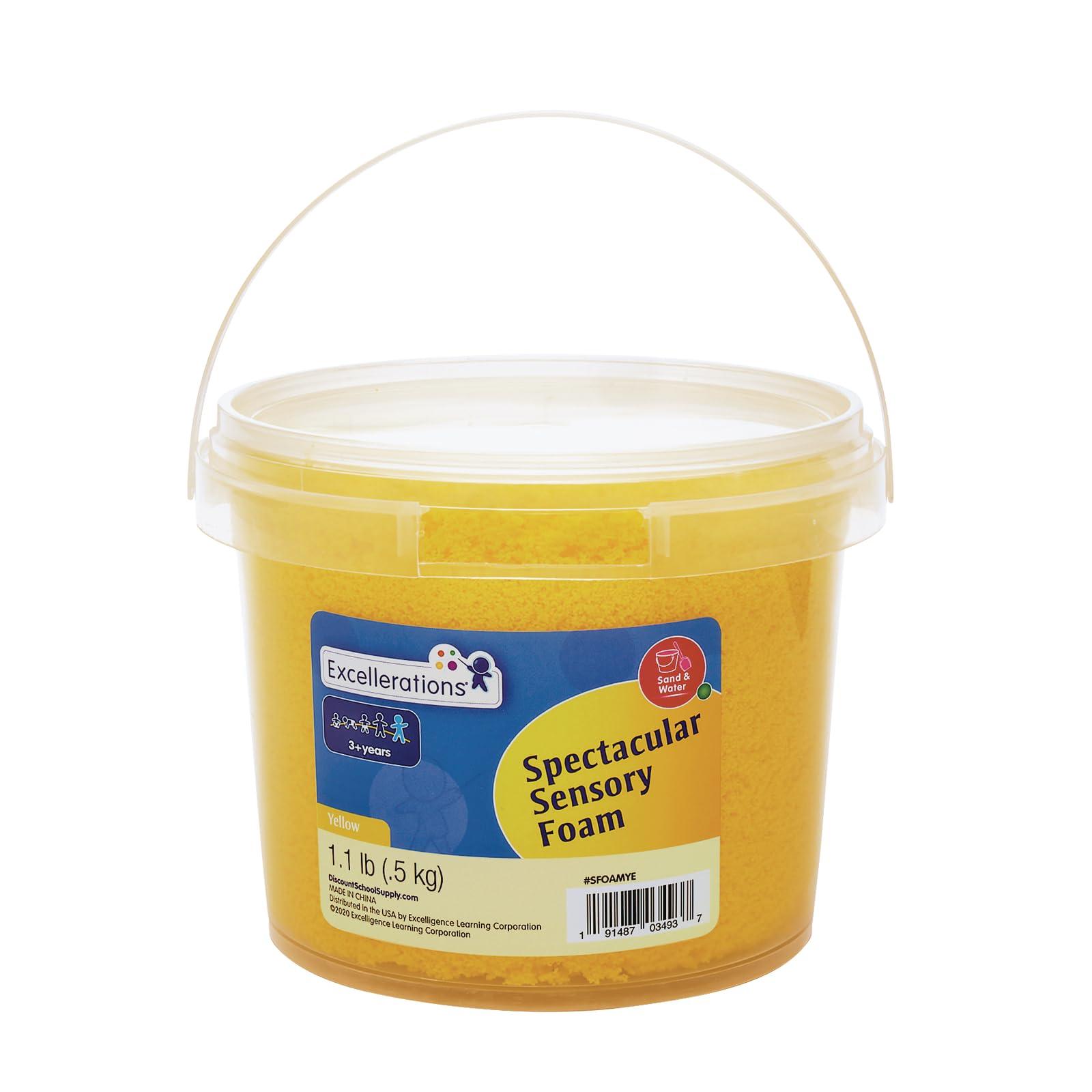 Excellerations Excellerations Spectacular Sensory Foam - Yellow, 1.1 lb (500 g), Interactive Toy for Kids, Tactile Exploration, Mess-Free Kinetic Foam for Sensory Play, Calm-Down Tool, Classroom or Home School Use