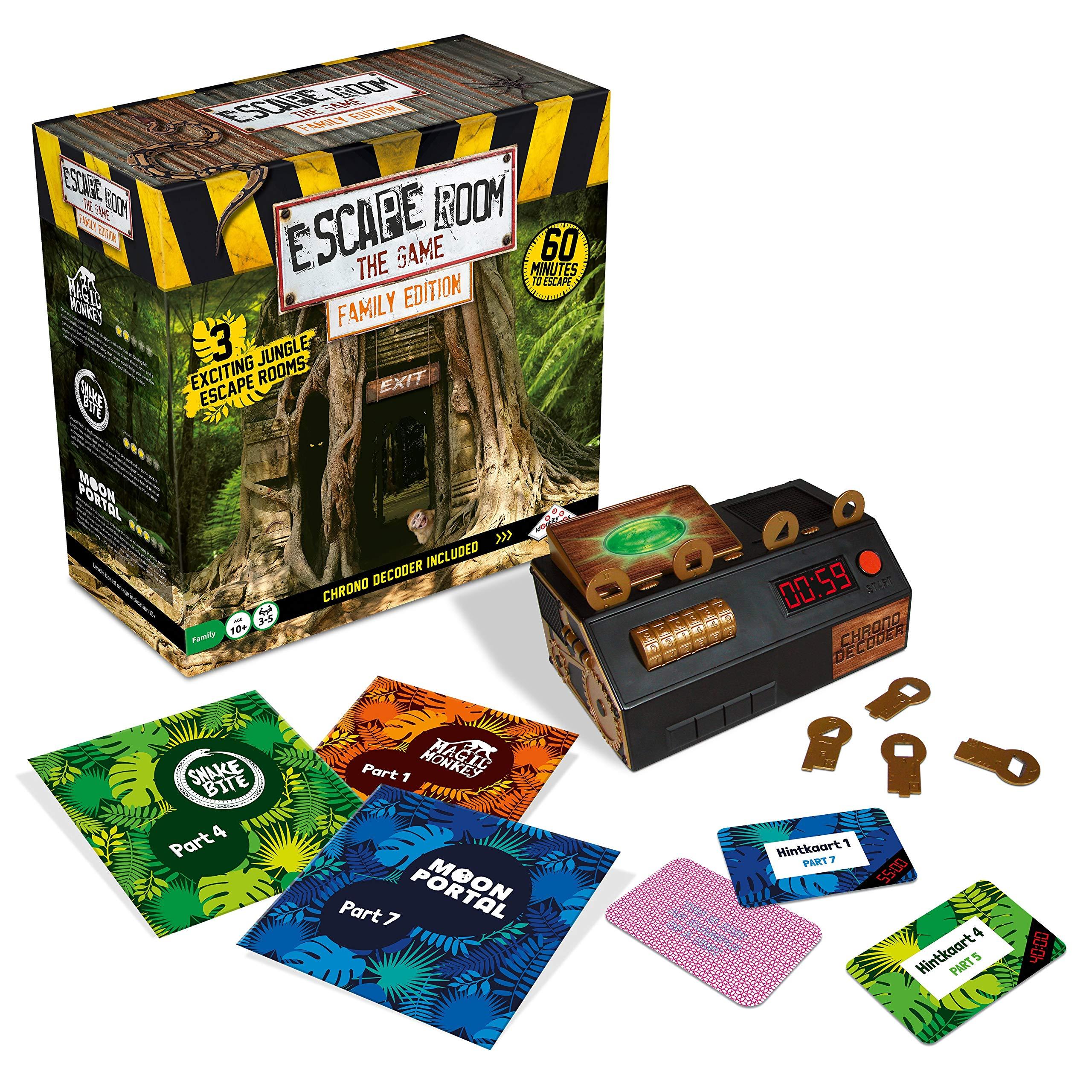 Identity Games [www.identity games.com] Identity Games [www.identity games.com] Escape Room The Game, Family Edition - with 3 Exciting Jungle Escape Rooms | Solve The Mystery Board Game for Family, Kids & Teens (English Version)