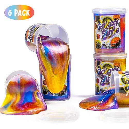 Kicko Kicko Marbled Unicorn Color Slime - 24 Pack and Pack of 6 Colorful Galaxy Sludge - Gooey Fidget Set for Sensory and Tactile Stimulation, Stress Relief, Party Favor, Educational Game