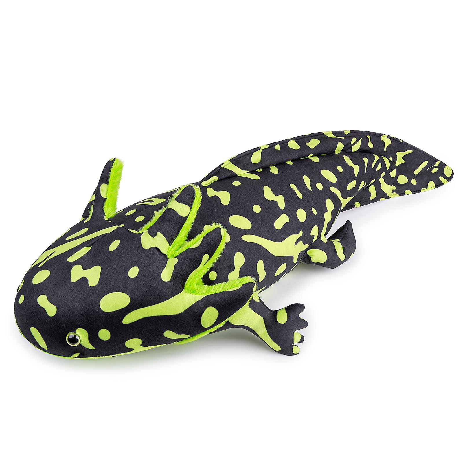 ZHONGXIN MADE ZHONGXIN MADE Axolotl Plush - Green Axolotl Stuffed Animal, Realistic 18" Cute Ambystoma Creepy Amphibians Plush Toys, Unique Plush Gift Collection for Kids