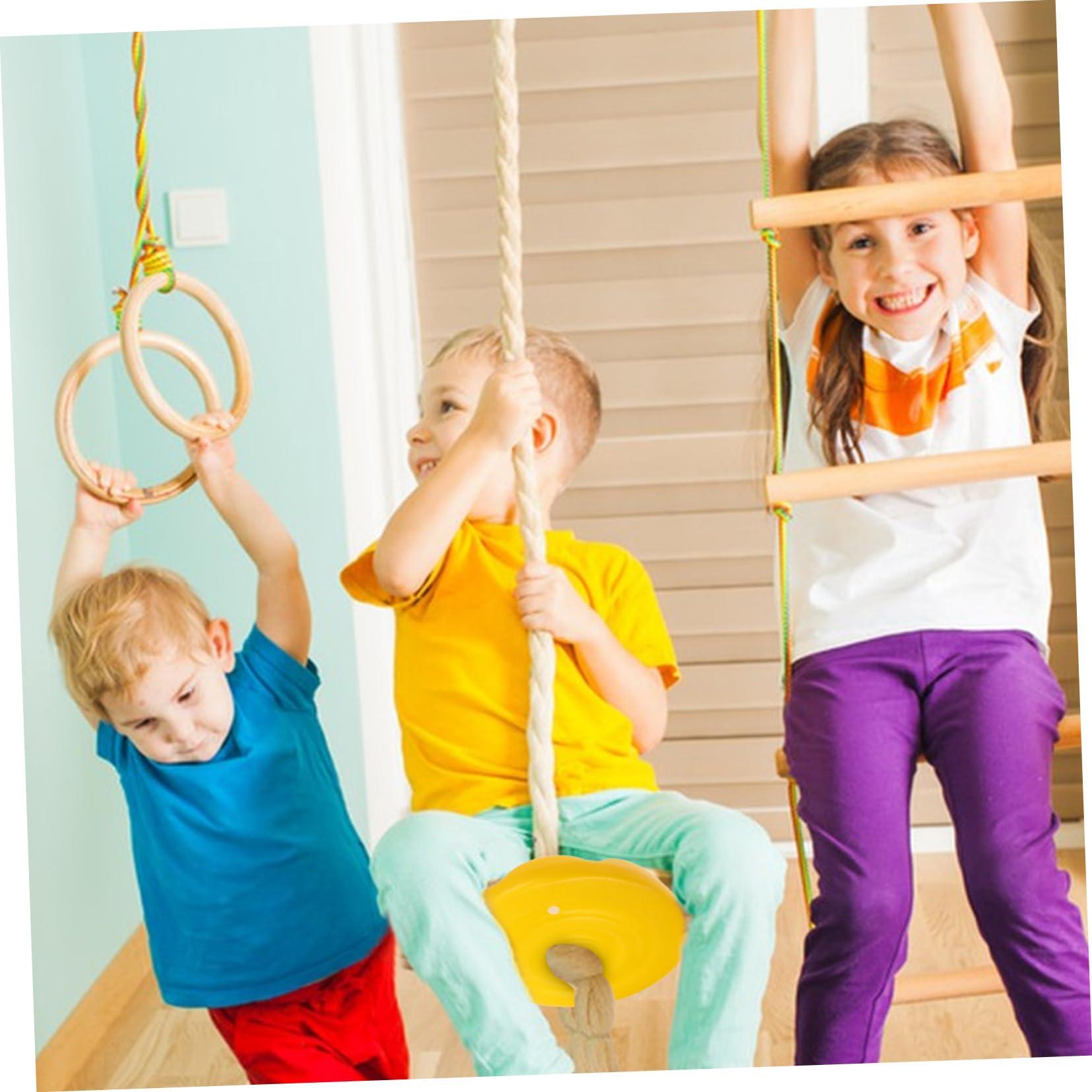 BESPORTBLE BESPORTBLE Swing Climbing Plate Outdoor Climbing Rope Toy Round Playground Swing Seat Swing Tree Accessories Swing Rope Disc Hanging Climbing Rope Board for Children Plastic Yellow