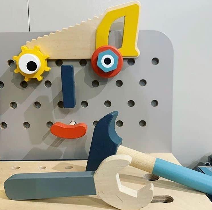 Tender Leaf Toys Tender Leaf Toys - Tabletop Tool Bench - Construction Building Play Set for Kids - Encouraging Logical Thinking, Inspire Imaginative Play and Pretend Play for Age 3+