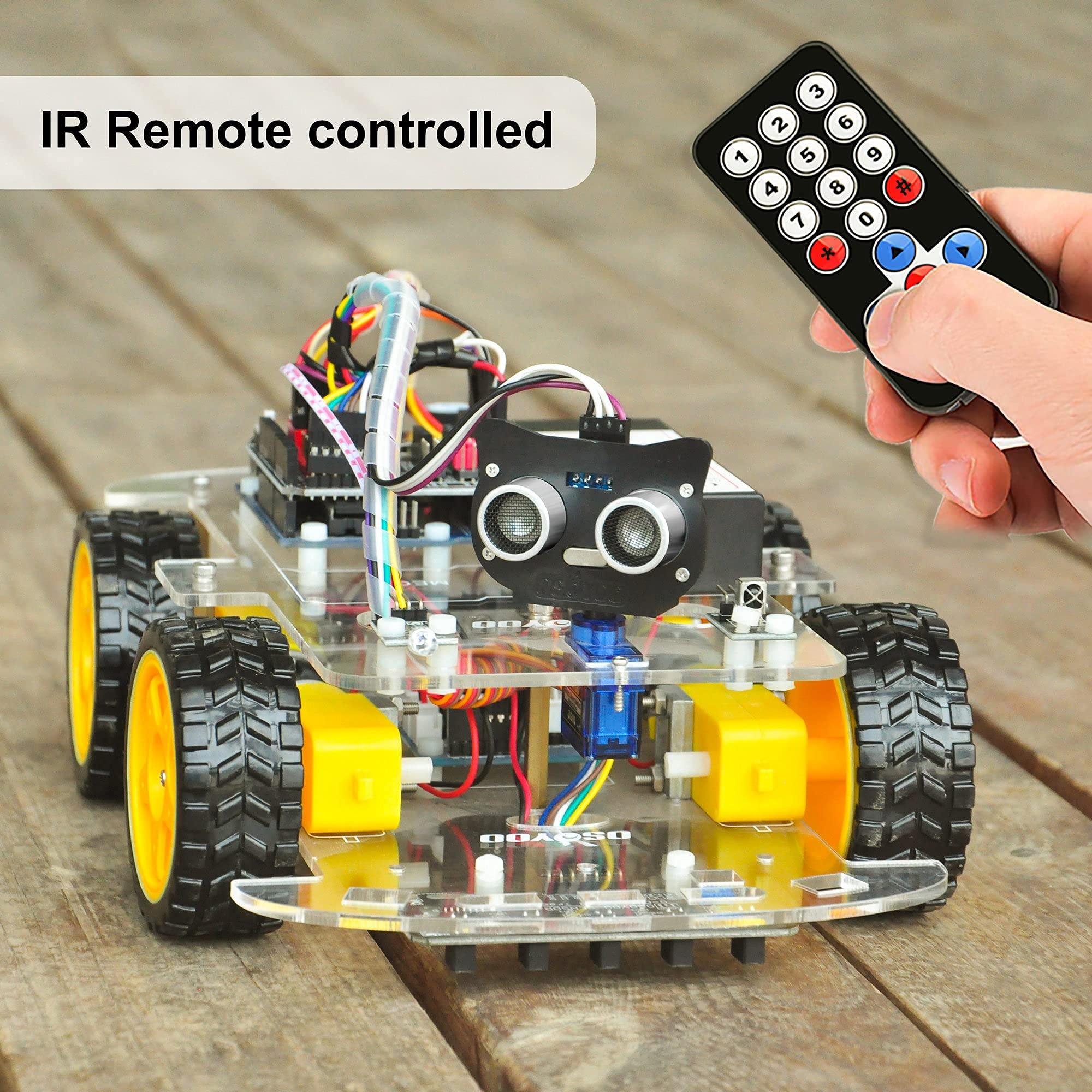 OSOYOO OSOYOO Robot Car Starter Kit for Arduino | STEM Remote Controlled App Educational Motorized Robotics for Building Programming Learning How to Code | IOT Mechanical DIY Coding for Kids Teens Adults