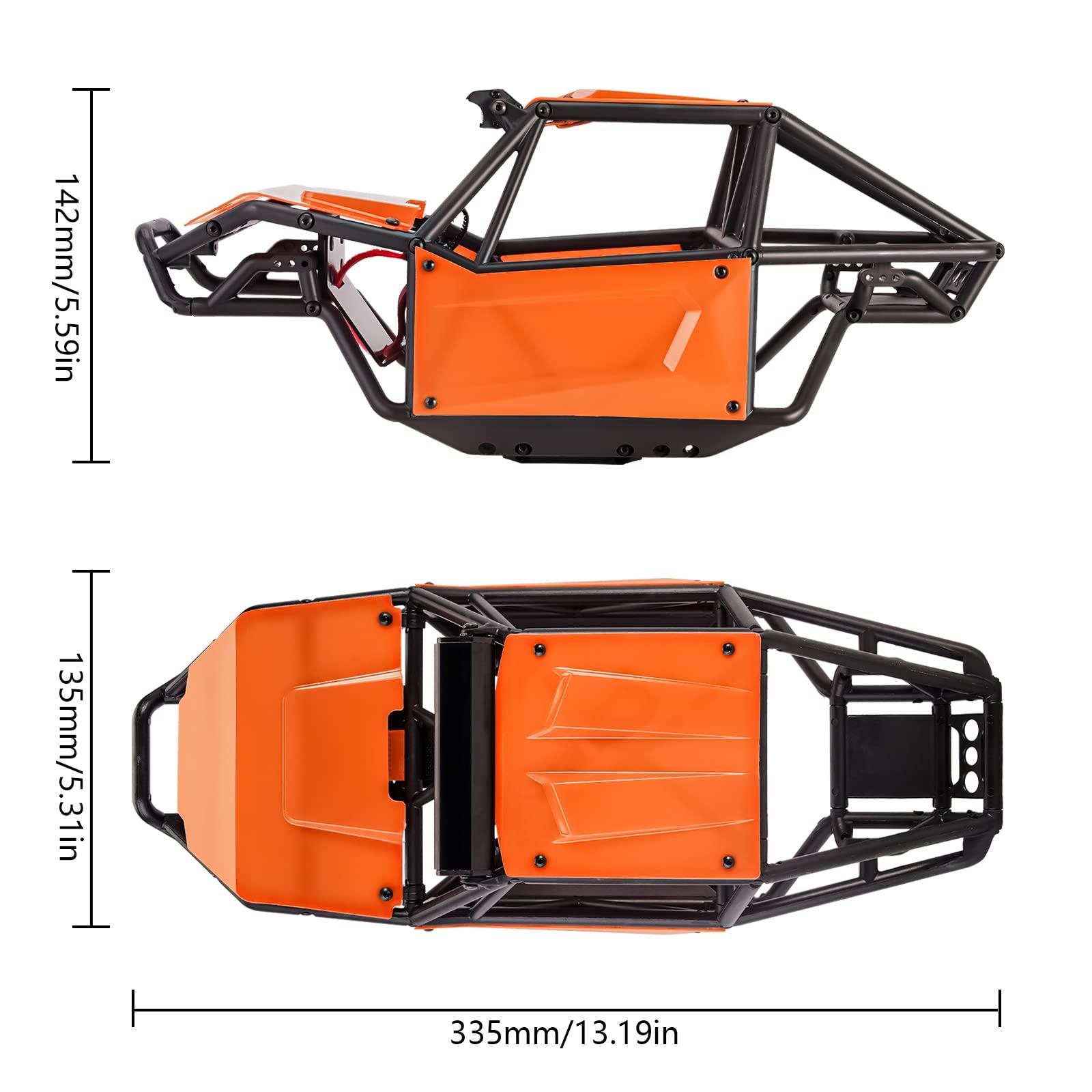 INJORA INJORA Nylon Rock Buggy Roll Cage Body Shell Chassis Kit for SCX10 II 90046 UTB10 1/10 RC Crawler Upgrade Parts (Orange)