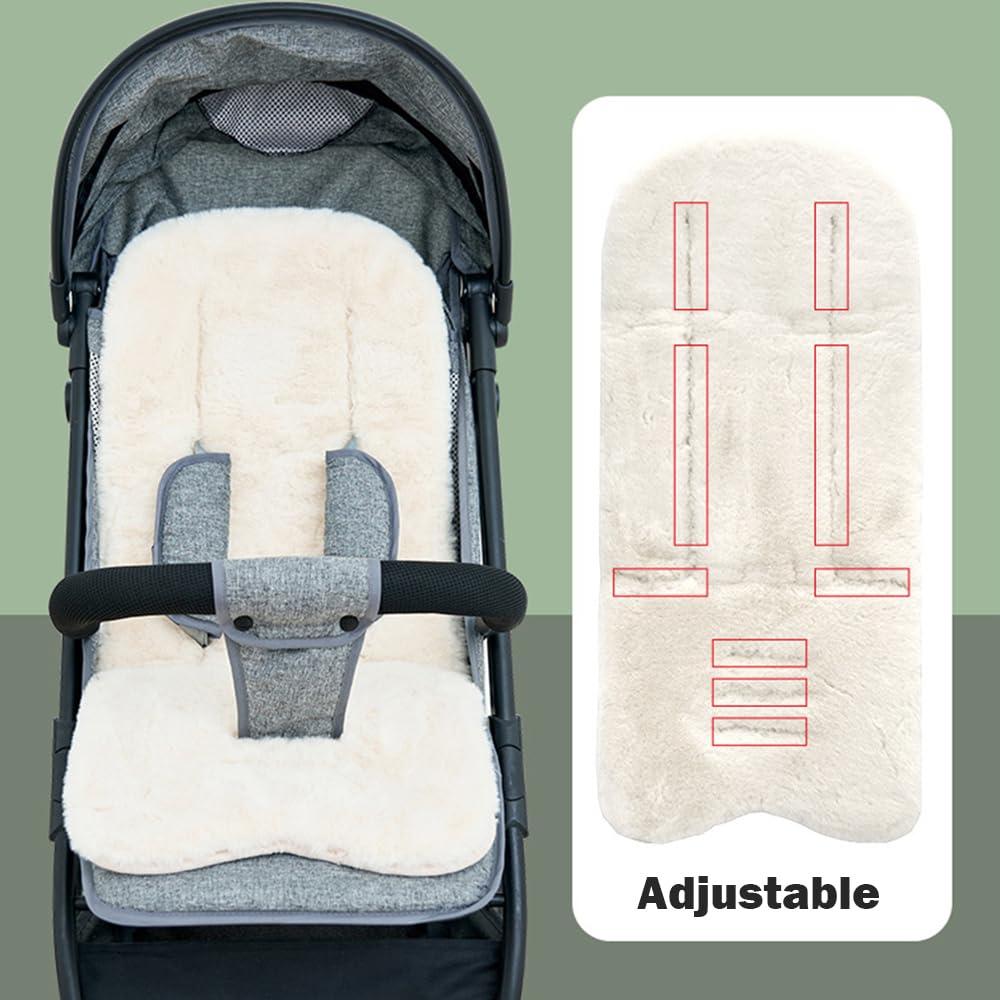 Alunsito Baby Stroller Insert Pad Liner, 29'' x 14'' Stroller Cushion, Car Seat Insert Mat, Universal Pram Seat Cushion, Stroller Liner, Pushchair Seat Cushion for Baby High Chair Buggy, Light Grey
