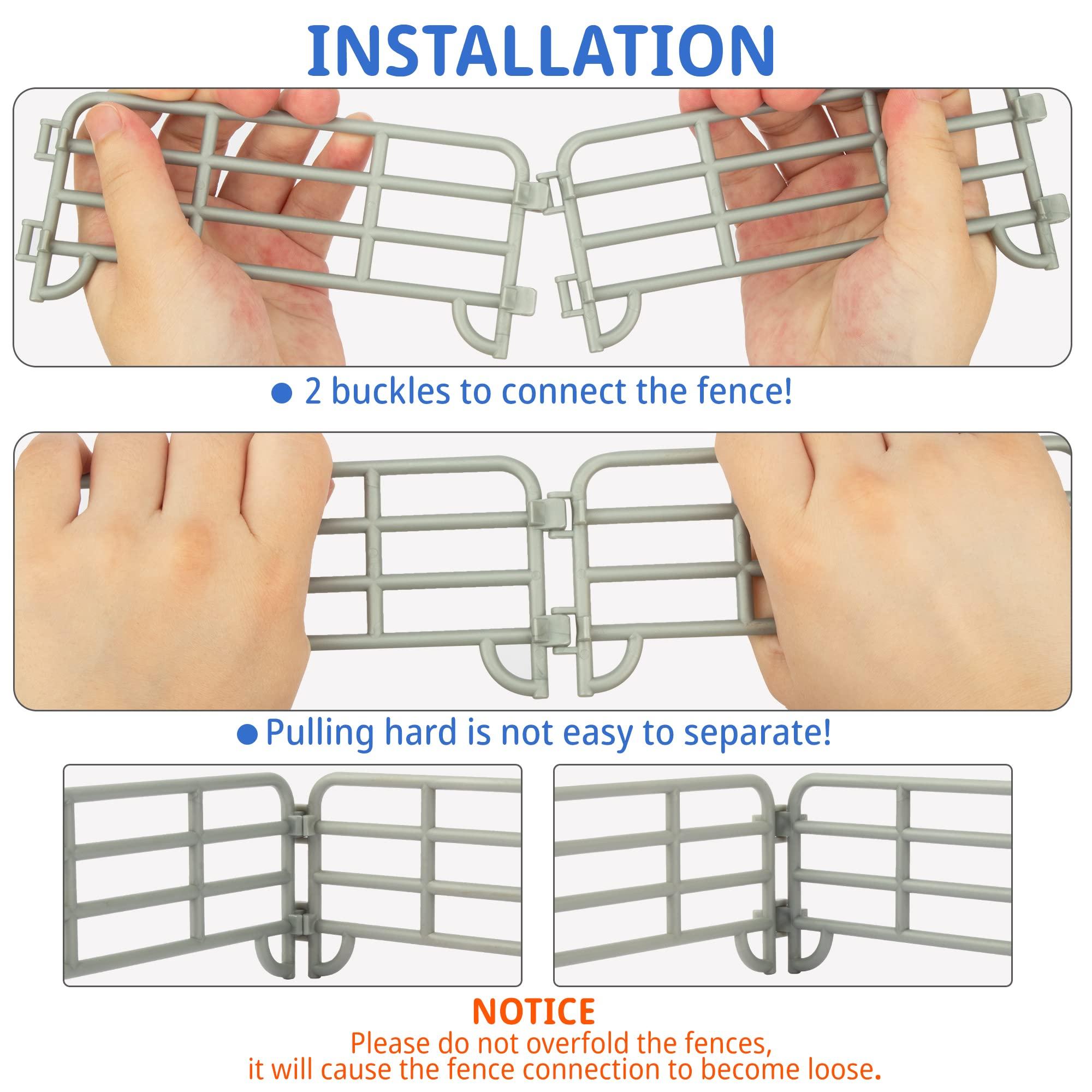 Toymany Toymany 28PCS Realistic Pig Figurines Set with Fence Toys, Plastic Farm Animals and Fencing Panel Accessories Playset, Birthday Christmas Toy Gift for Kids