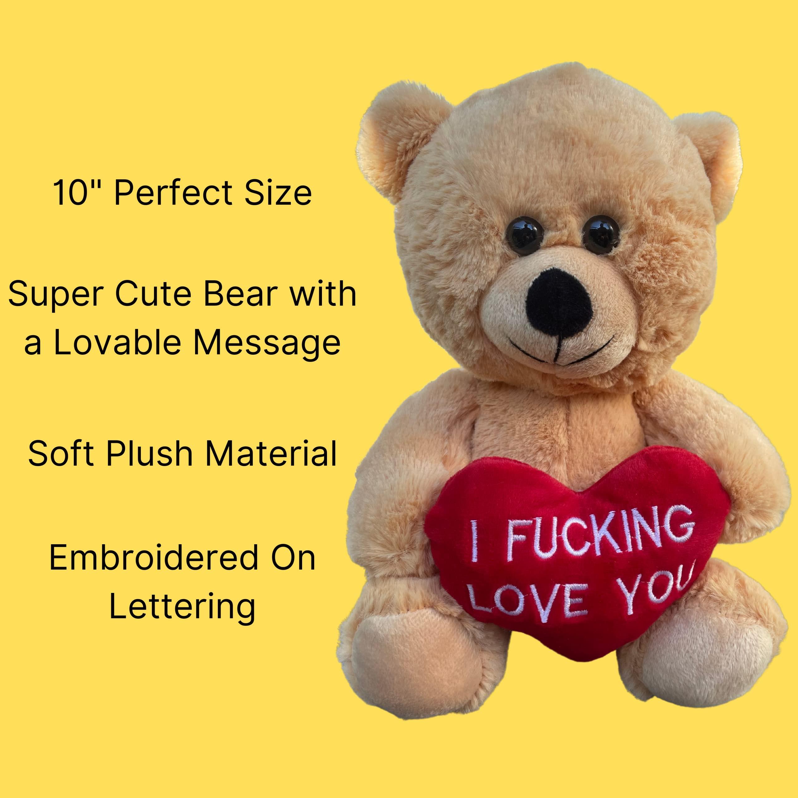 BadBears BadBears Cute Teddy Bear I Effing Love You Teddy Bear for Girlfriend and Boyfriend Hilarious Valentines Day Teddy Bear for Him and Her 10-inch Tall Funny Stuffed Bear with Bold Message