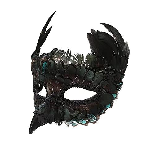 CENFPOLA Costume Mask Feather Animal Mask Masquerade Bird Mask Halloween Mardi Gras Cosplay Party Masque (CEG2)