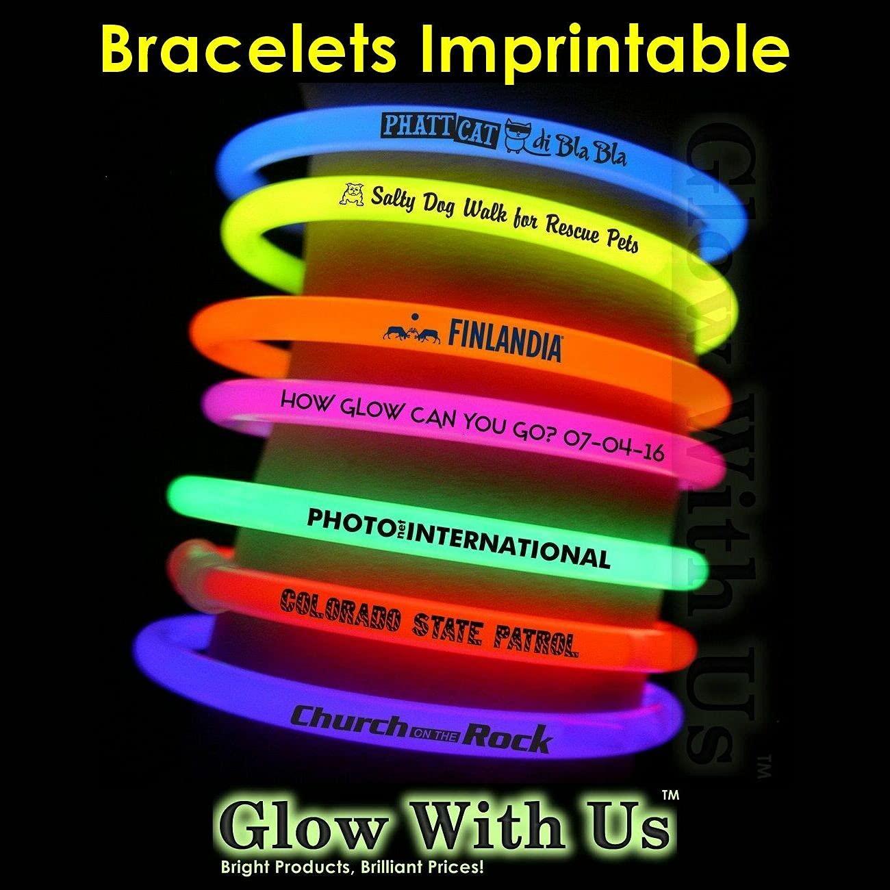 Glow With Us Glow Sticks Bulk Wholesale Bracelets, 1000 8 Pink Glow Stick Glow Bracelets, Bright Color, Glow 8-12 Hrs, Glow Party Favors Supplies, Sturdy Packaging, GlowWithUs Brand